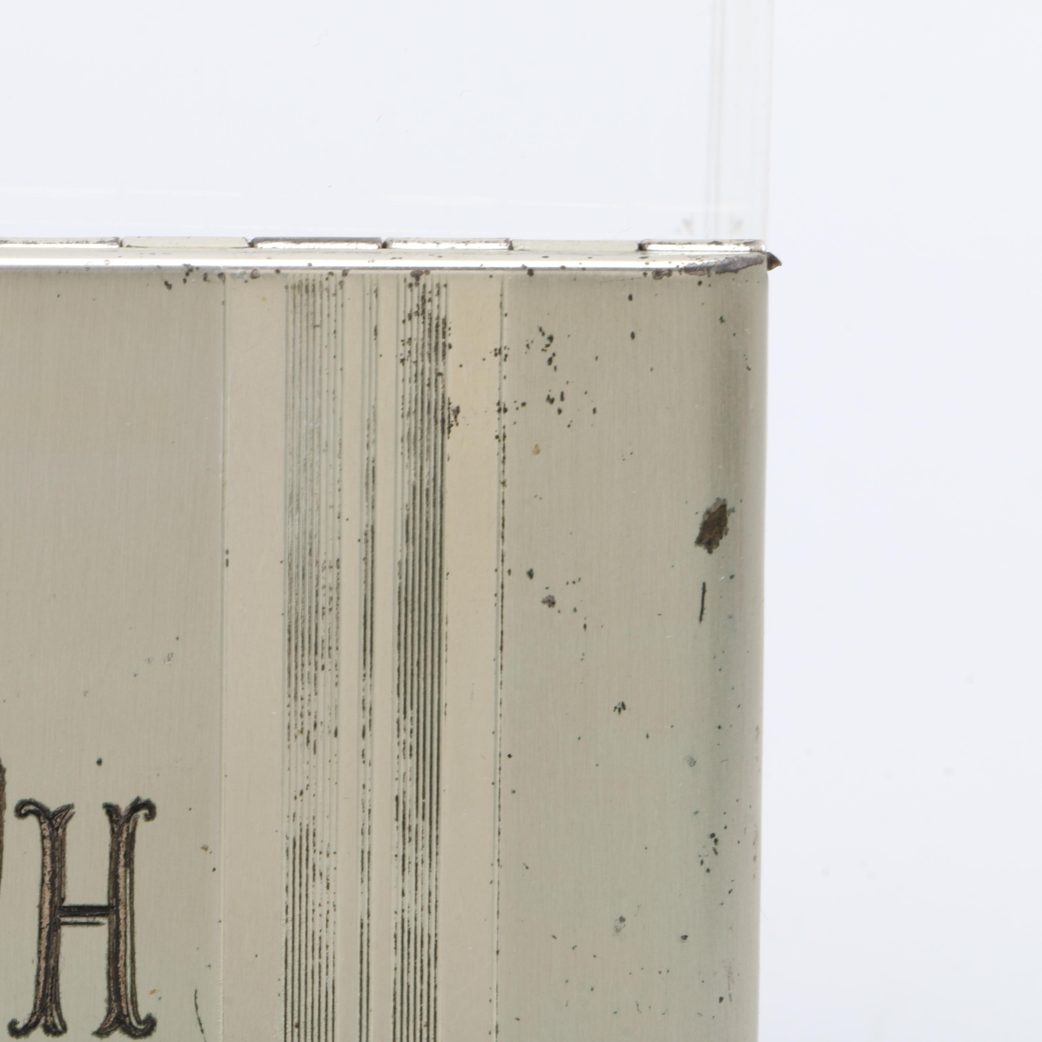 Vintage Elgin Sterling Silver Cigarette Case, Monogrammed