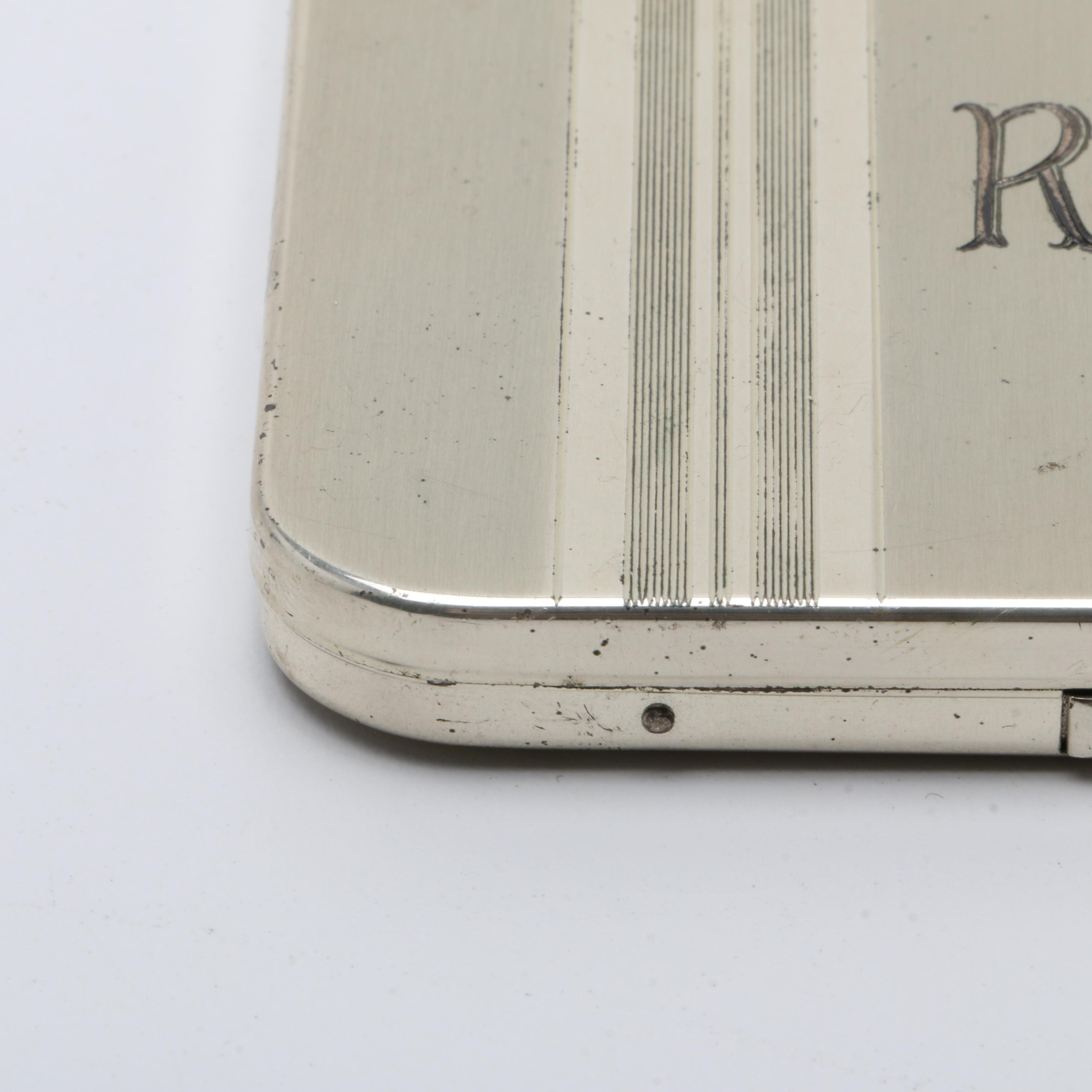 Vintage Elgin Sterling Silver Cigarette Case, Monogrammed