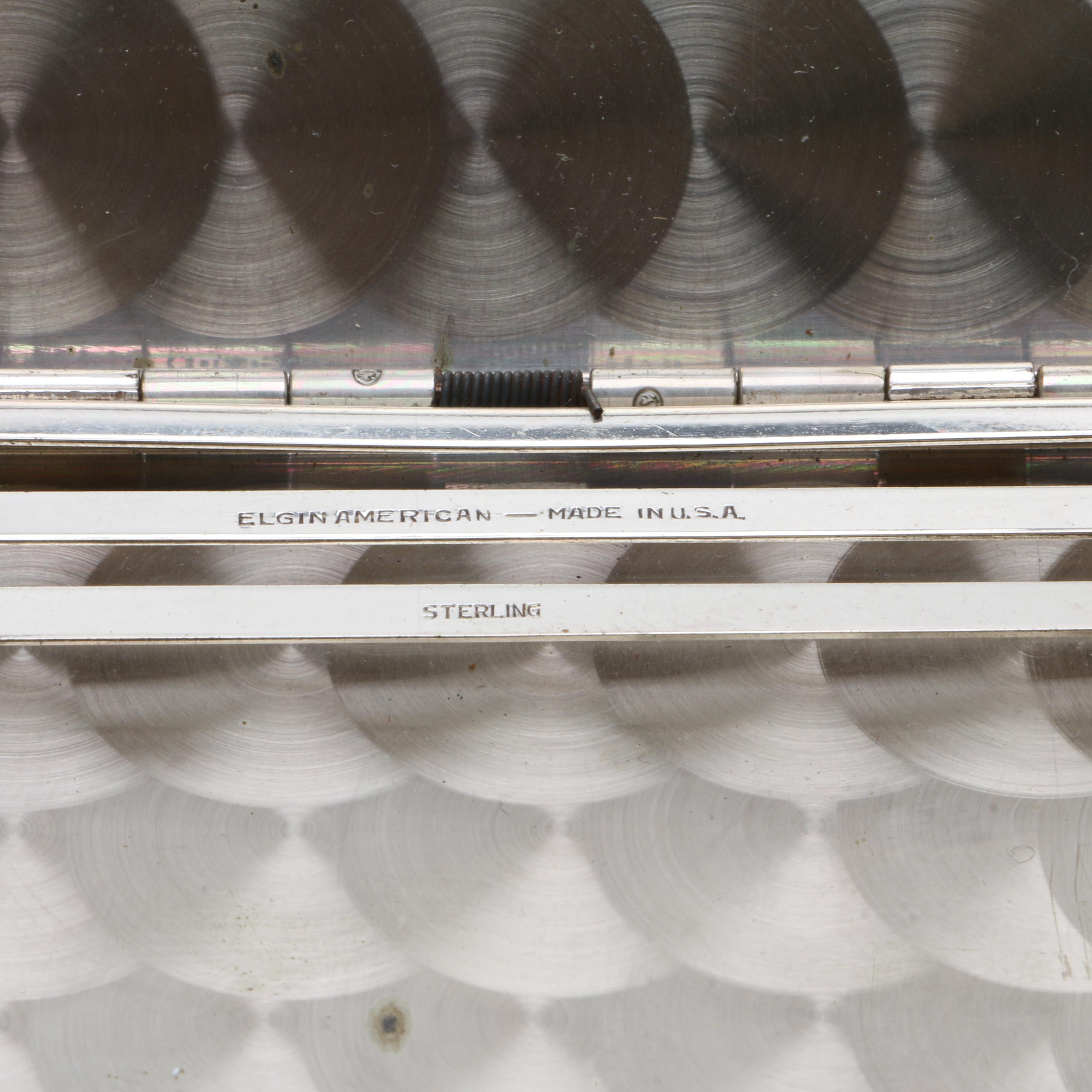 Vintage Elgin Sterling Silver Cigarette Case, Monogrammed