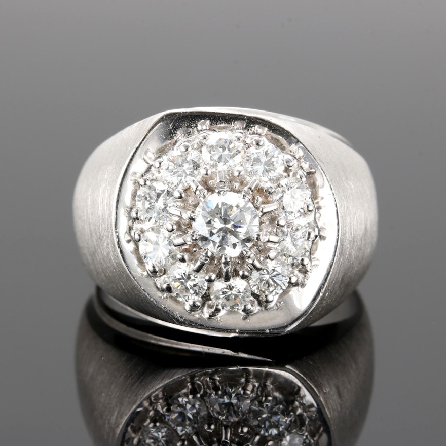 14K White Gold 1.50 CTW Diamond Ring