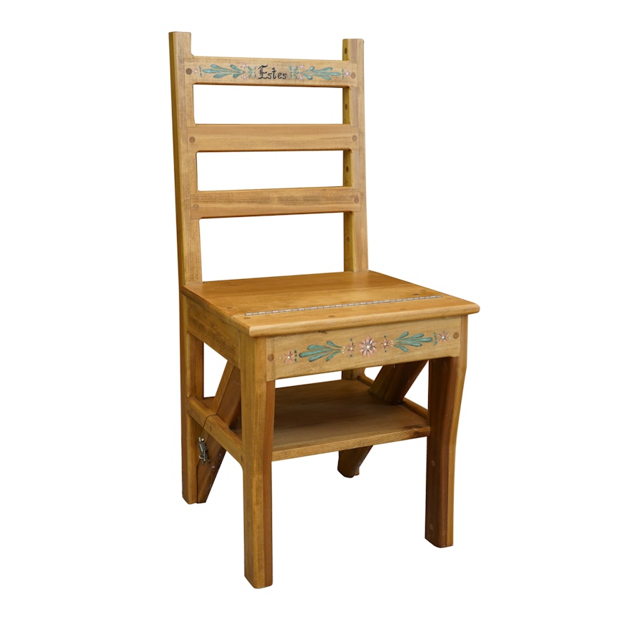 Hand Painted Metamorphic Chair and Step Ladder