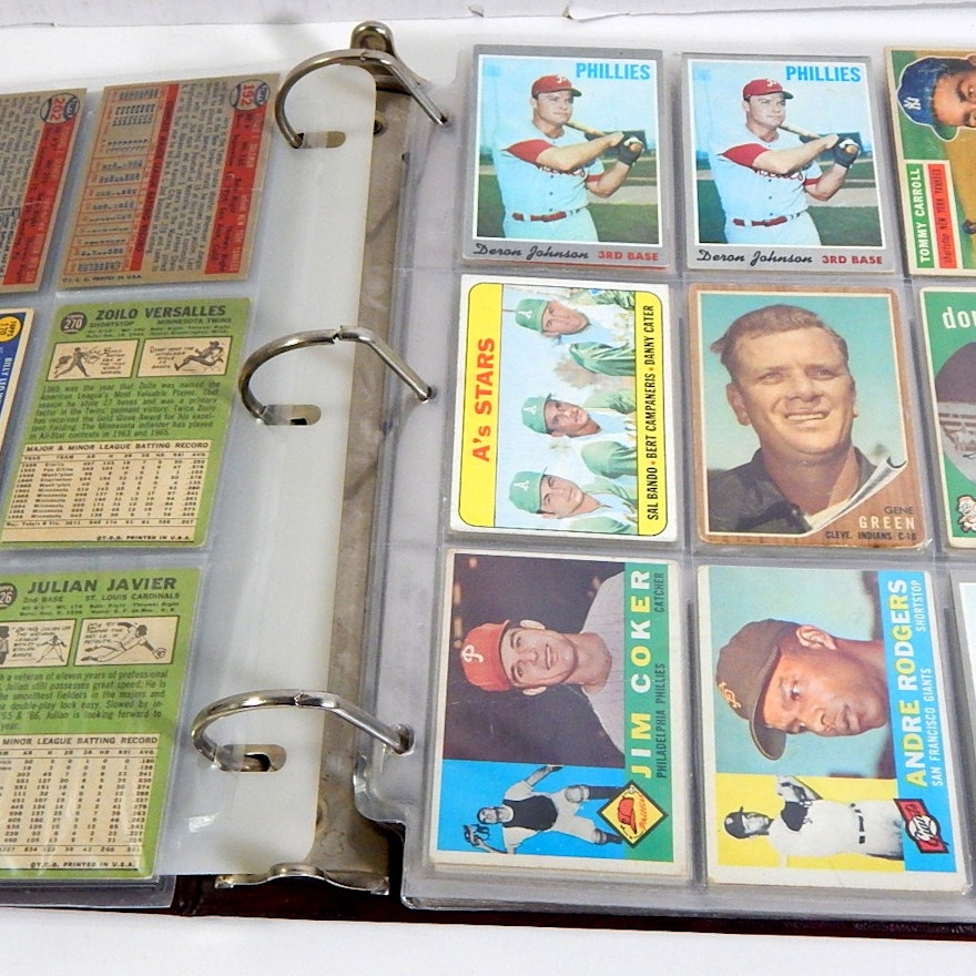 Vintage Topps Baseball Cards in Album from 1950s through 1974 with Mathews,Mays