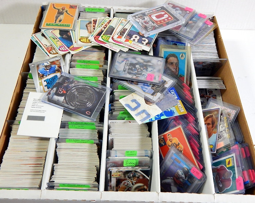 5000 Count Box of Football Cards from 1970s through 2000s - 3000 Card Count