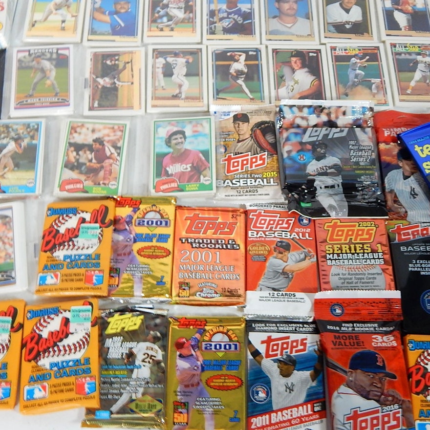 Collection of Unopened Wax Pack Baseball Cards from 1981 to 2011 - 47 Lot Count