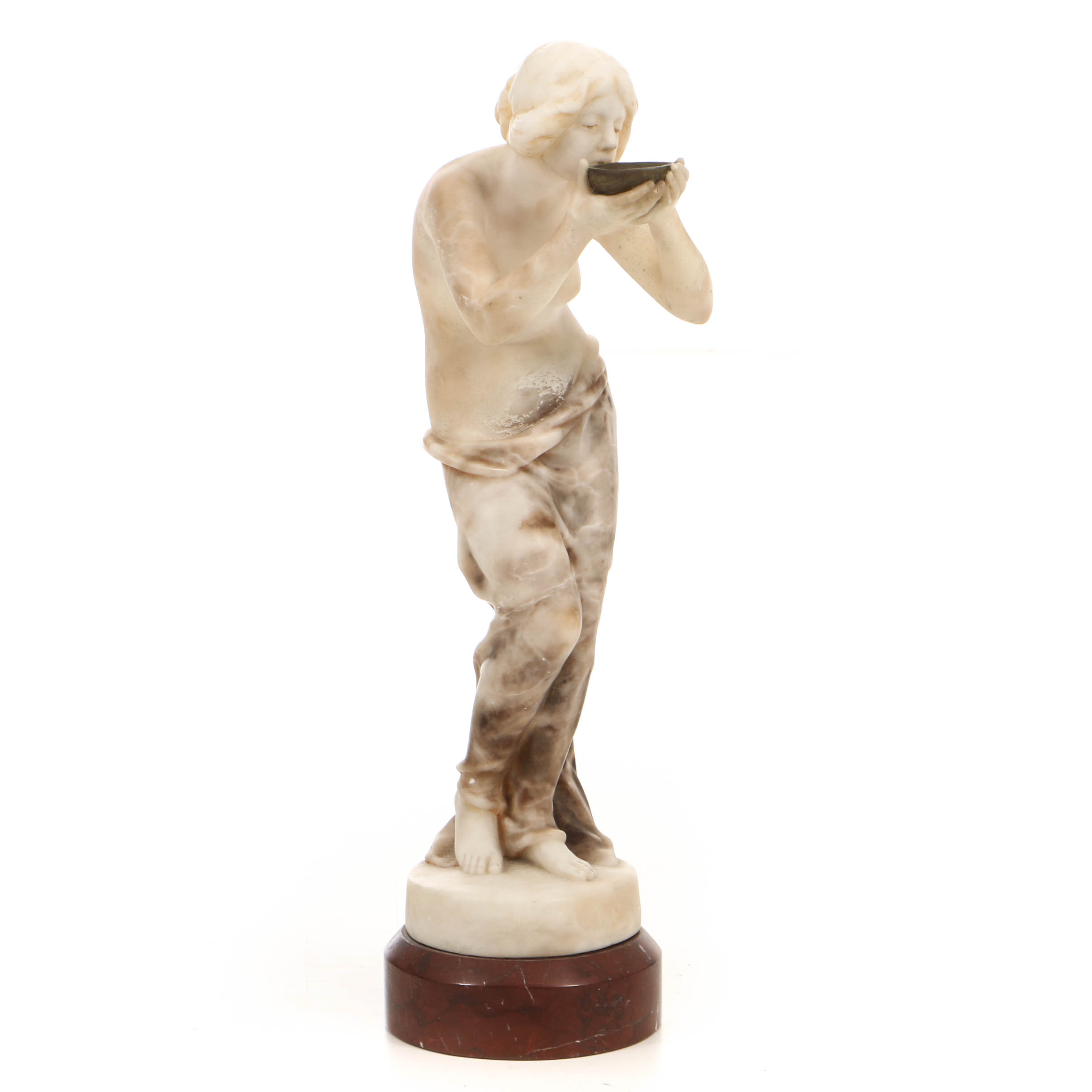 Victor Heinrich Seifert Alabaster Sculpture "Trinkende"