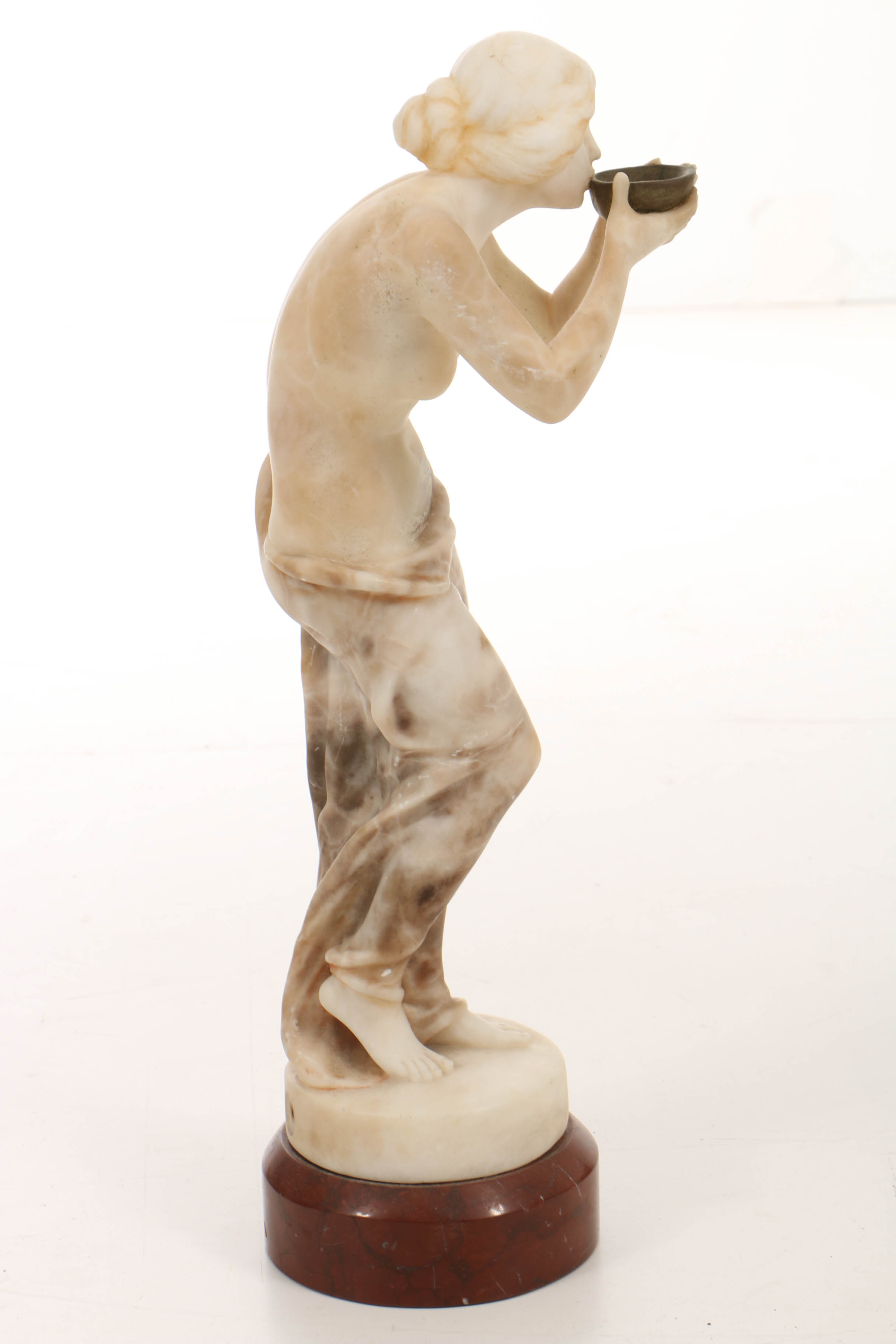 Victor Heinrich Seifert Alabaster Sculpture "Trinkende"