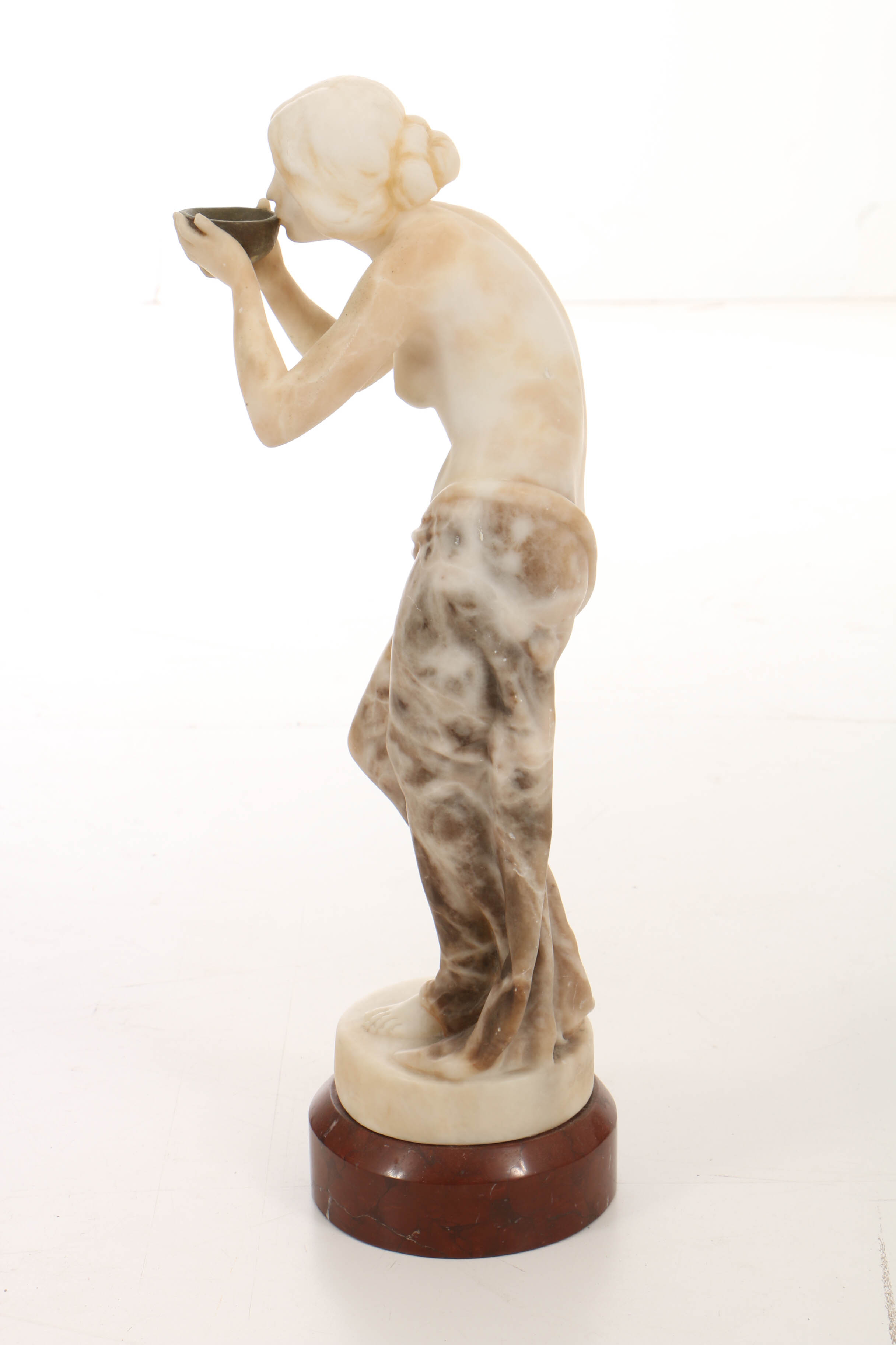 Victor Heinrich Seifert Alabaster Sculpture "Trinkende"