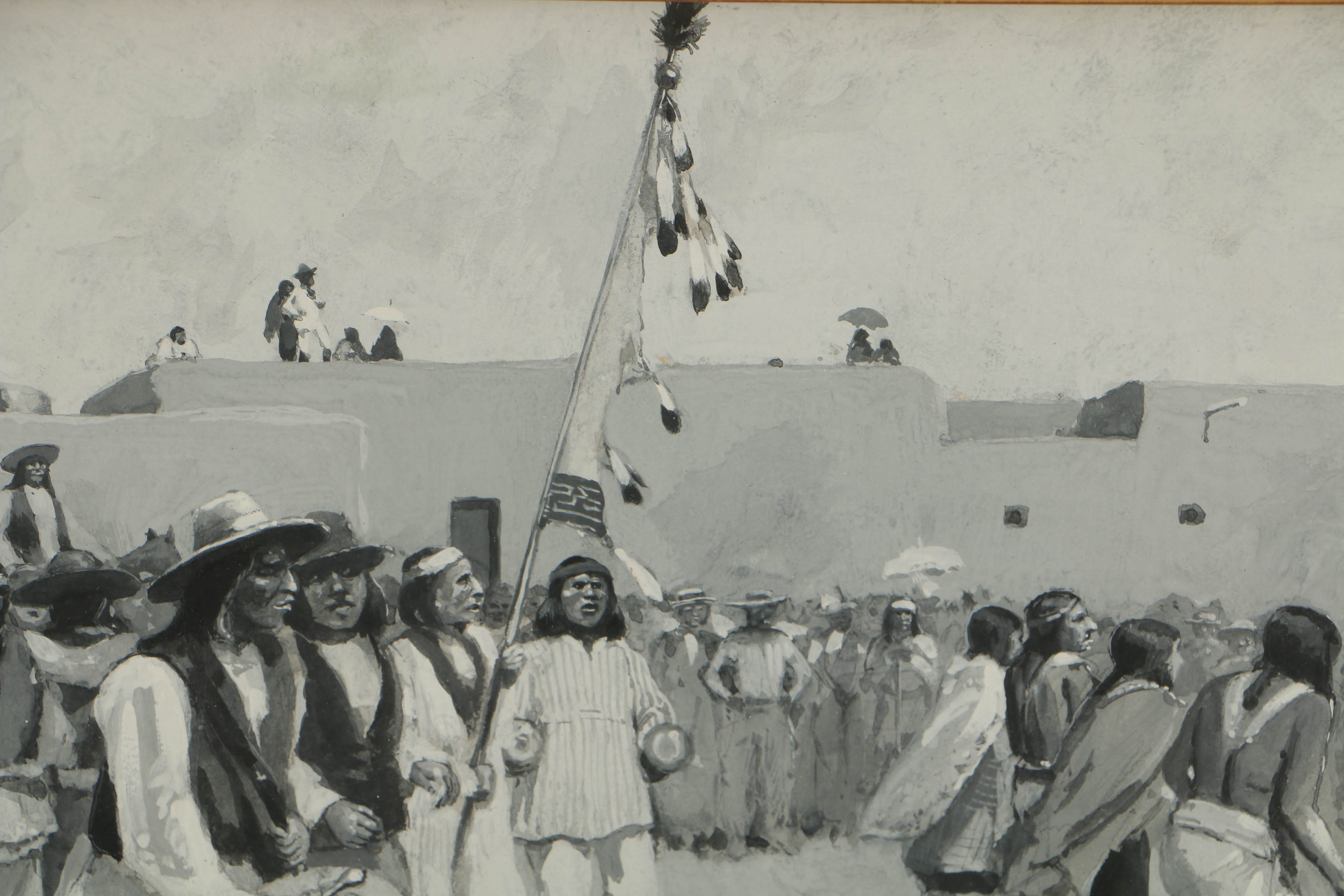 John Rettig 1894 Oil Painting on Board "Harvest Dance"