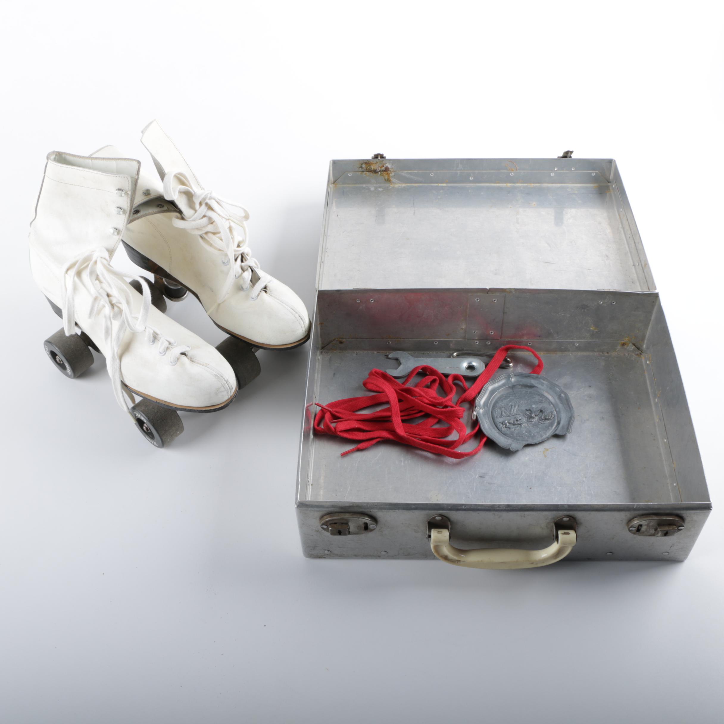 Vintage Sears Women's Roller Skates with Case