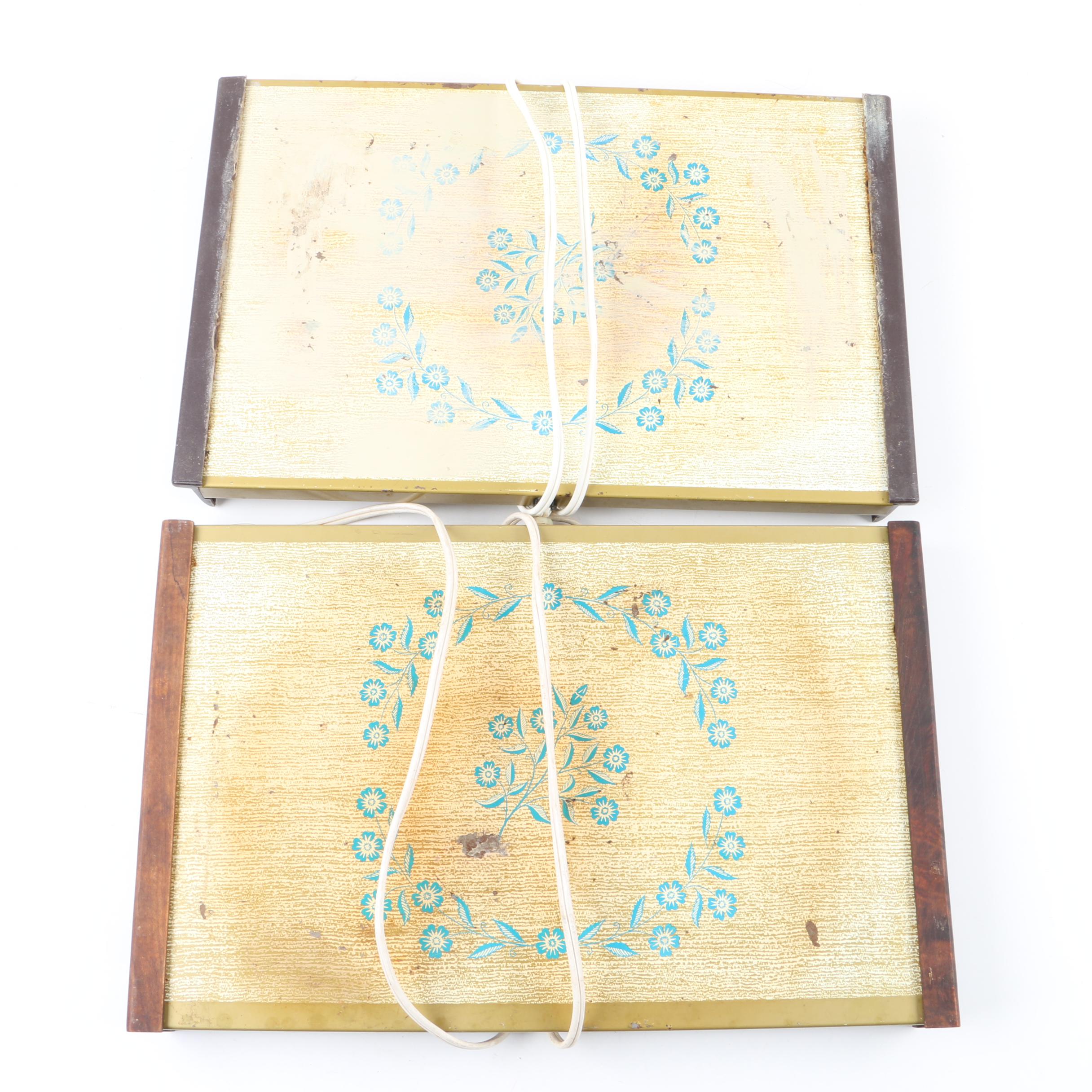 Pair of Vintage CorningWare Blue Cornflower Electric Model 60 Warm-O-Trays