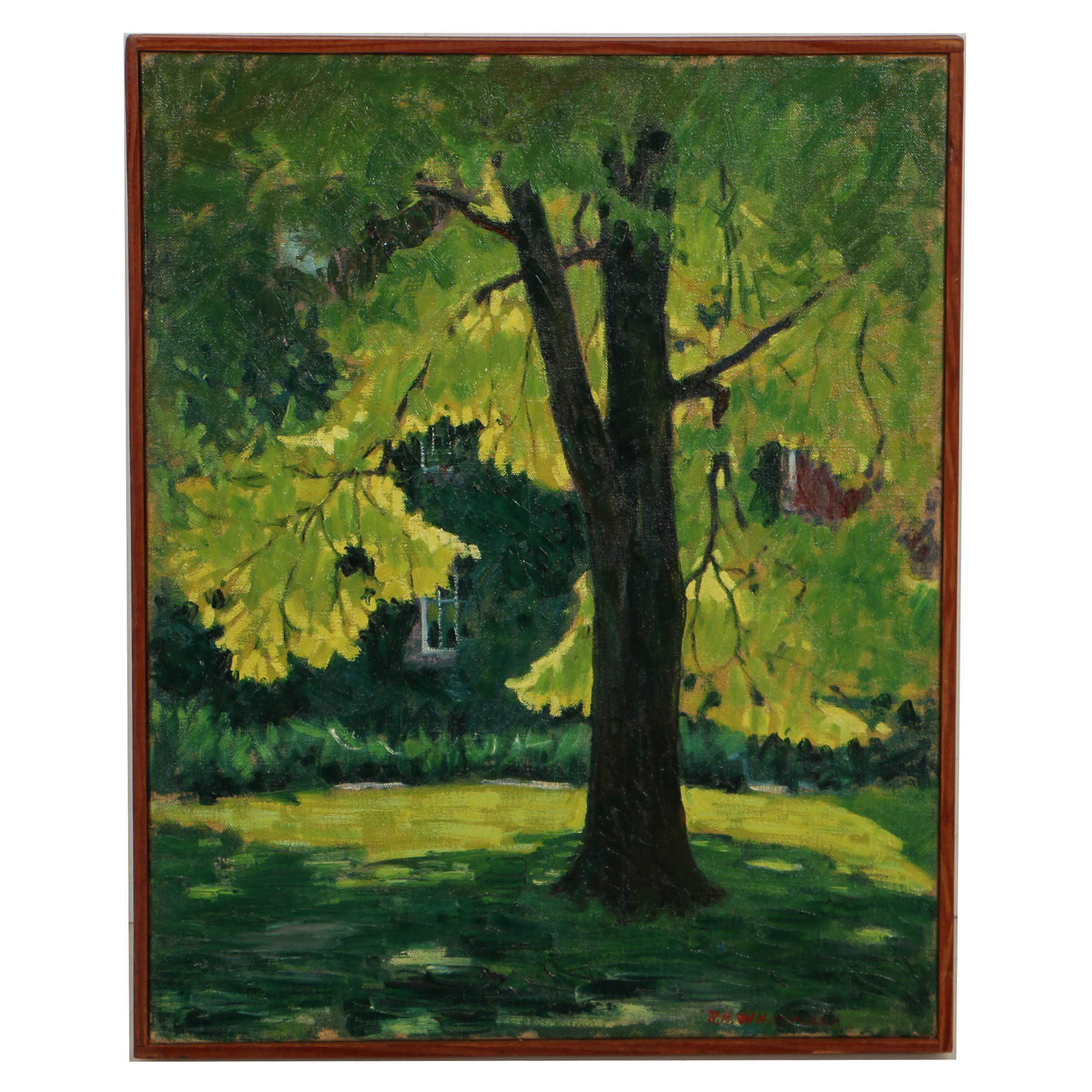 Robert Whitmore Circa 1929 Oil Painting on Canvas Impressionistic Landscape