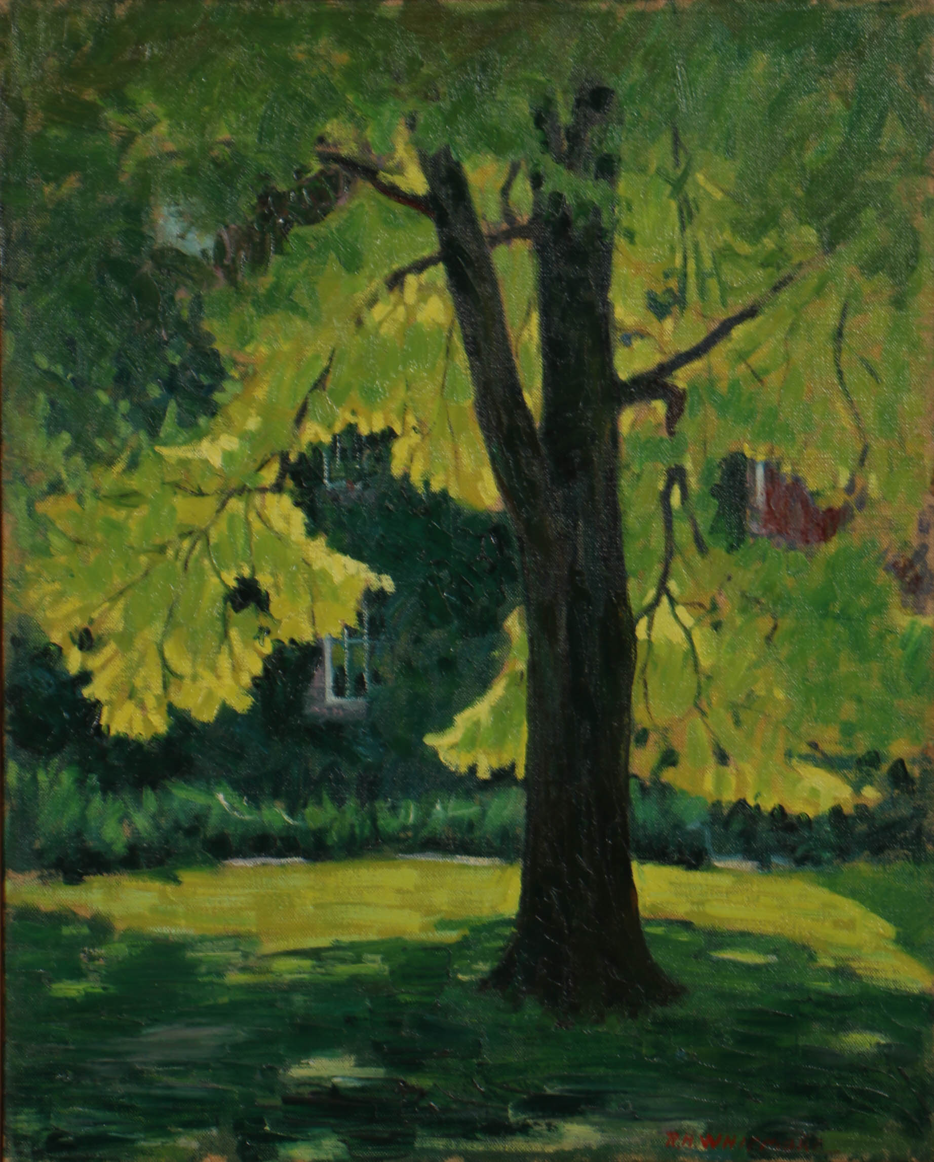 Robert Whitmore Circa 1929 Oil Painting on Canvas Impressionistic Landscape