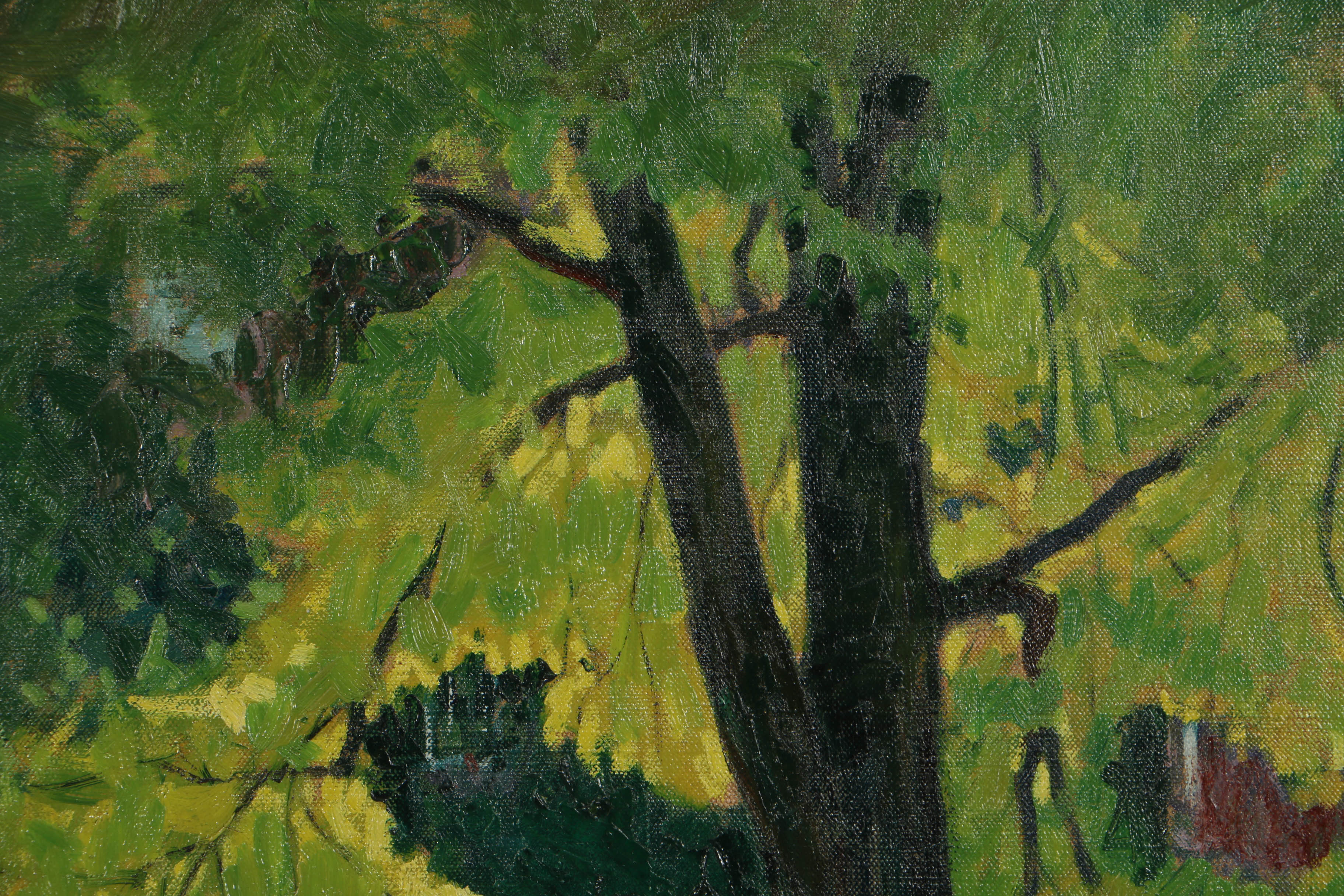 Robert Whitmore Circa 1929 Oil Painting on Canvas Impressionistic Landscape