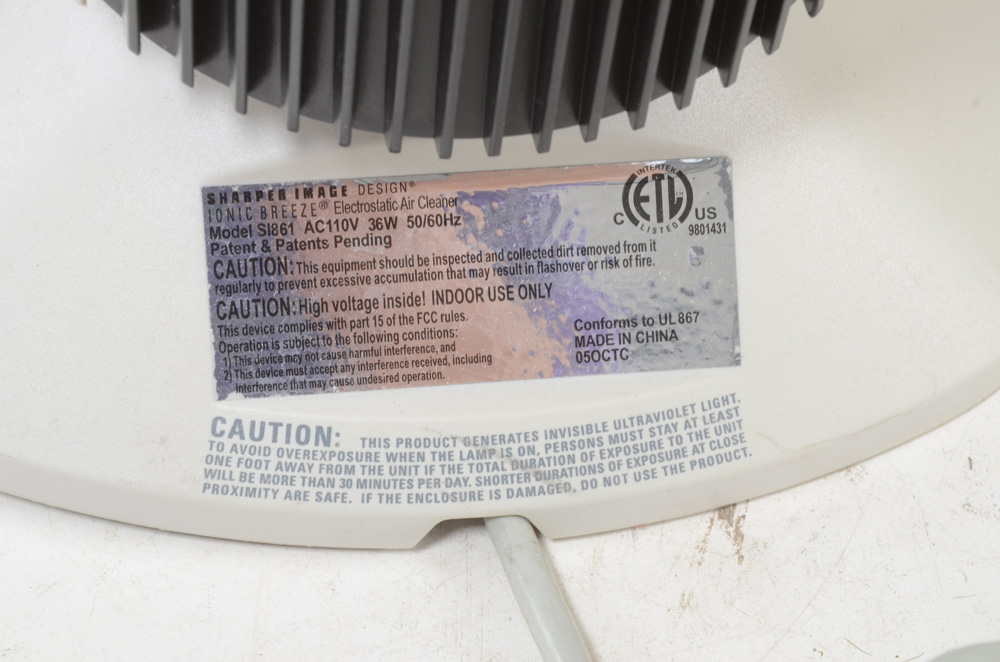 Ionic Breeze Silent Germicidal Air Purifier