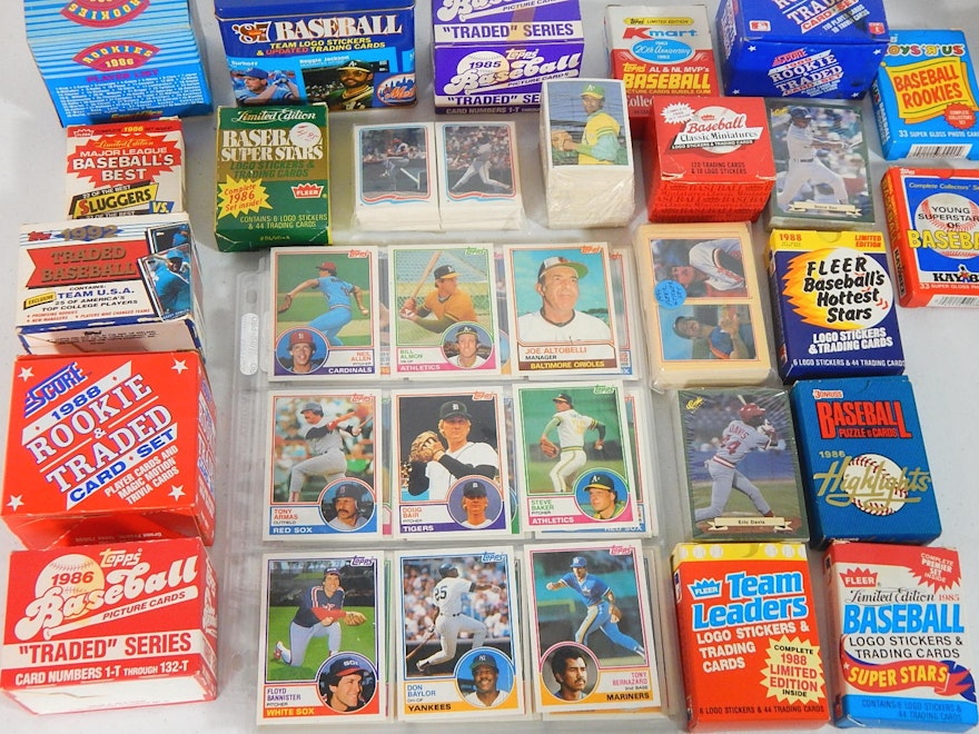 Over 20 Baseball Card Sets from 1983 to 1987