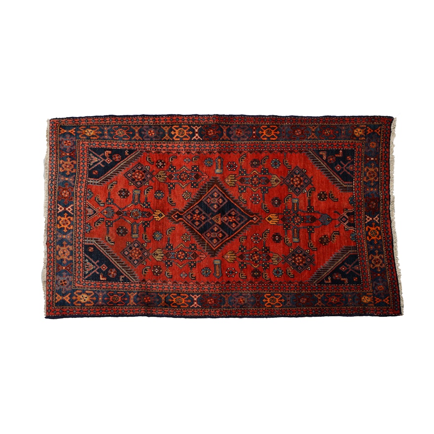 Hand-Knotted Qashqai Wool Area Rug