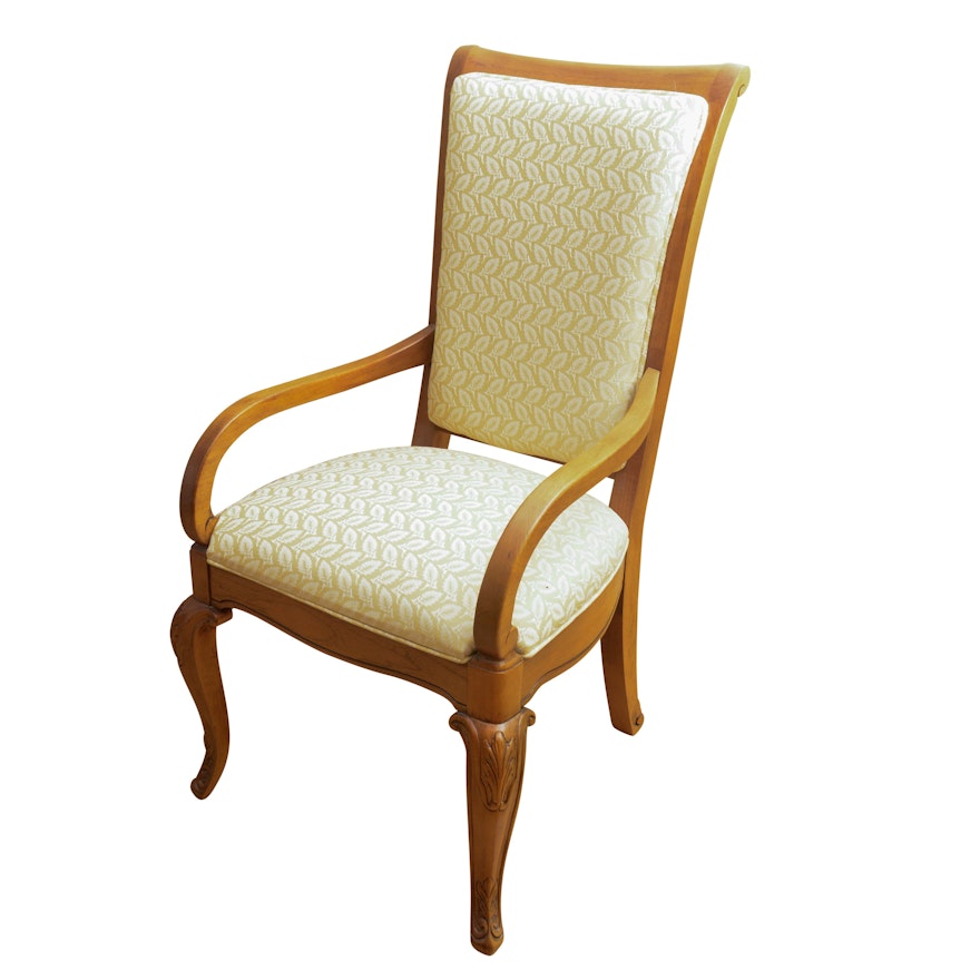 Queen Anne Style Upholstered Armchair