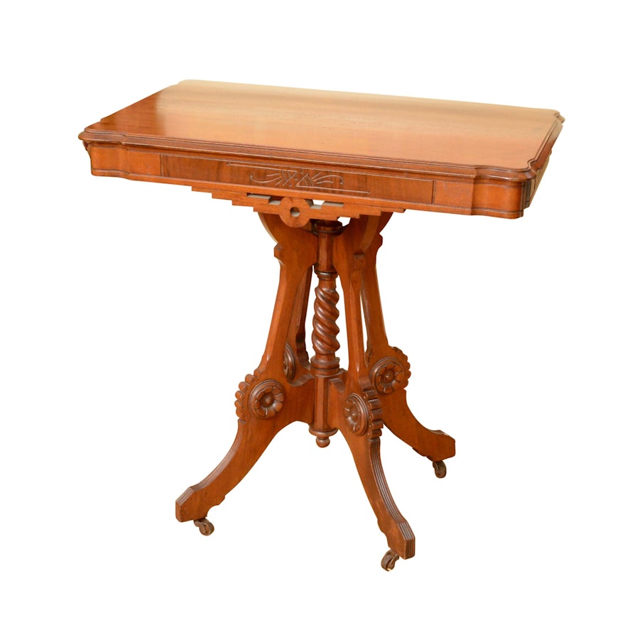 Antique Eastlake Walnut Accent Table