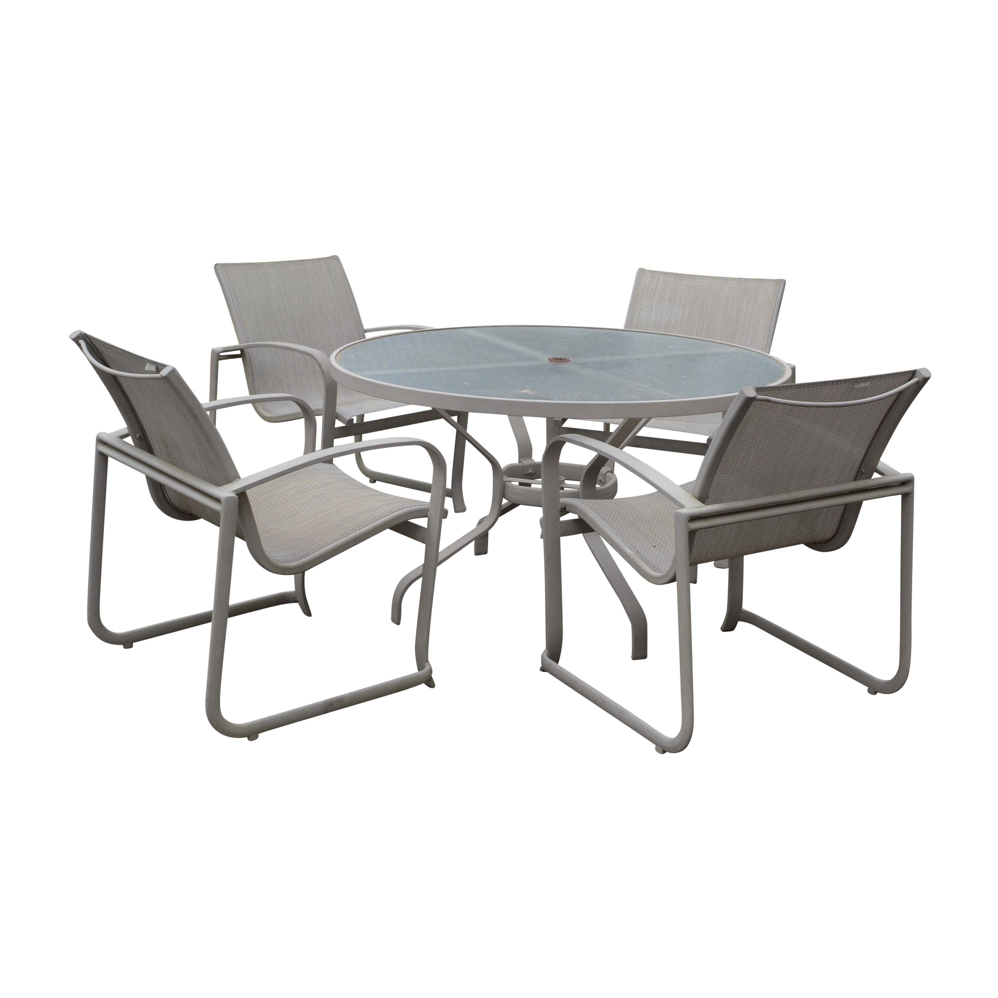 Patio Dining Set with Umbrella by Tropitone