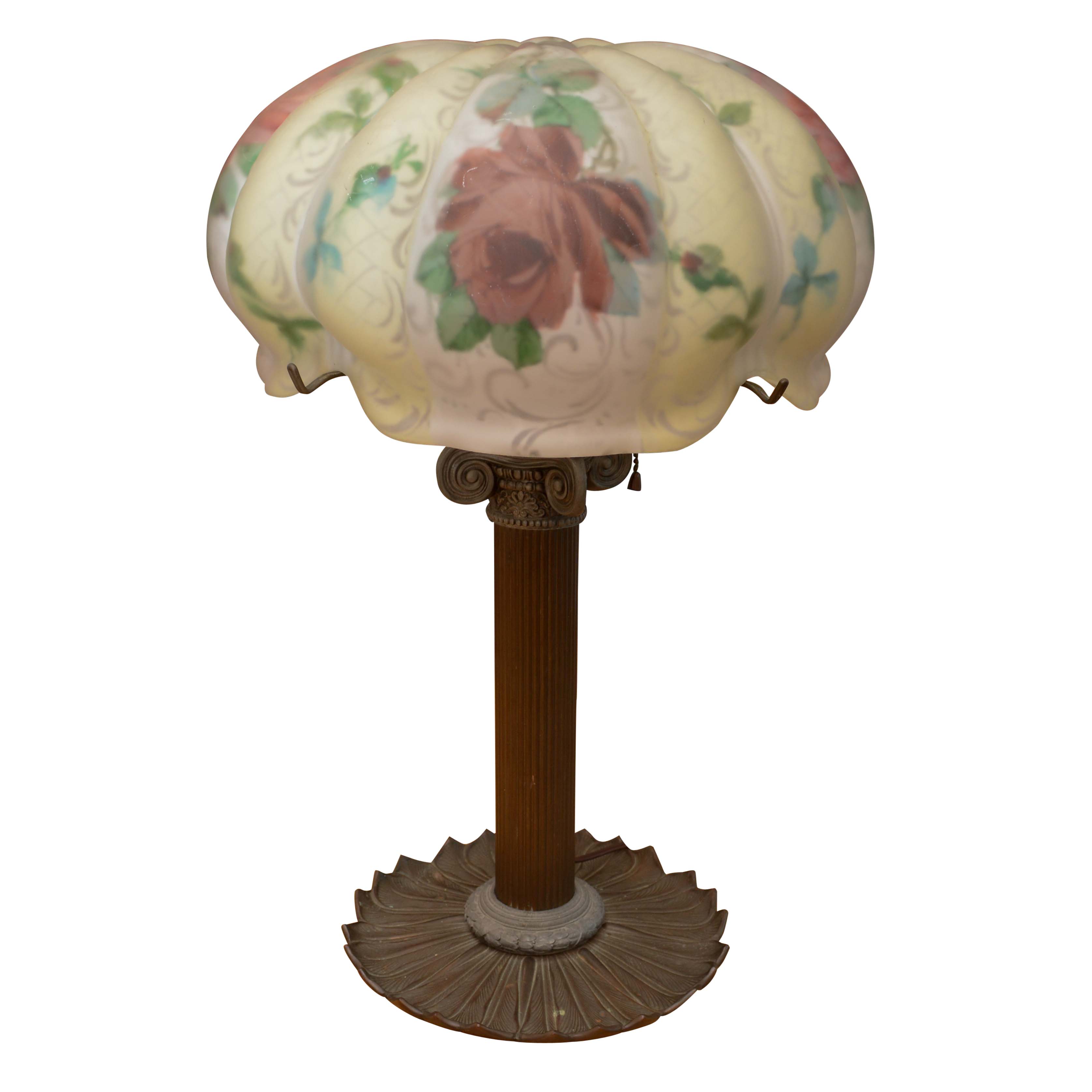 Vintage Pairpoint Reverse Painted Art Glass Table Lamp