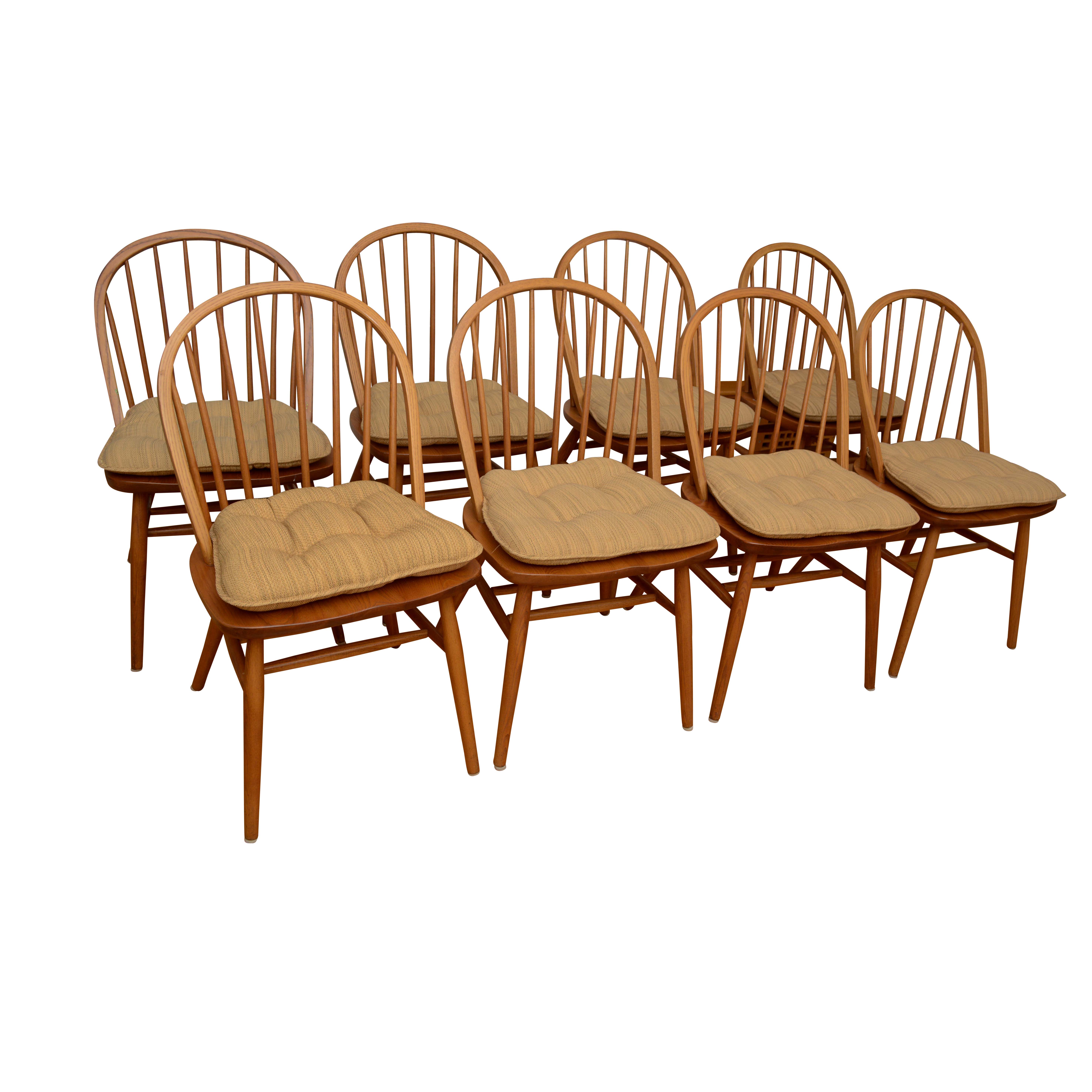 Set of Eight Windsor Style Chairs by Nichols & Stone Co.