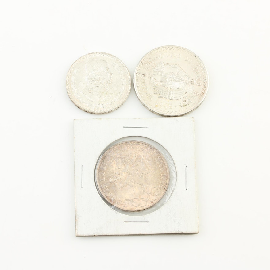 Group of Three Silver Coins From Mexico