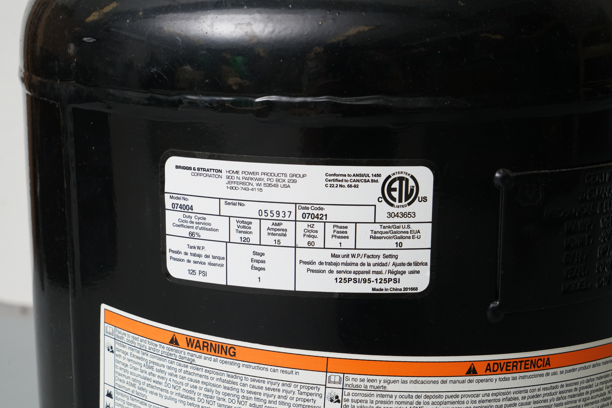 Brute by Briggs & Stratton 10 Gallon Vertical Air Compressor