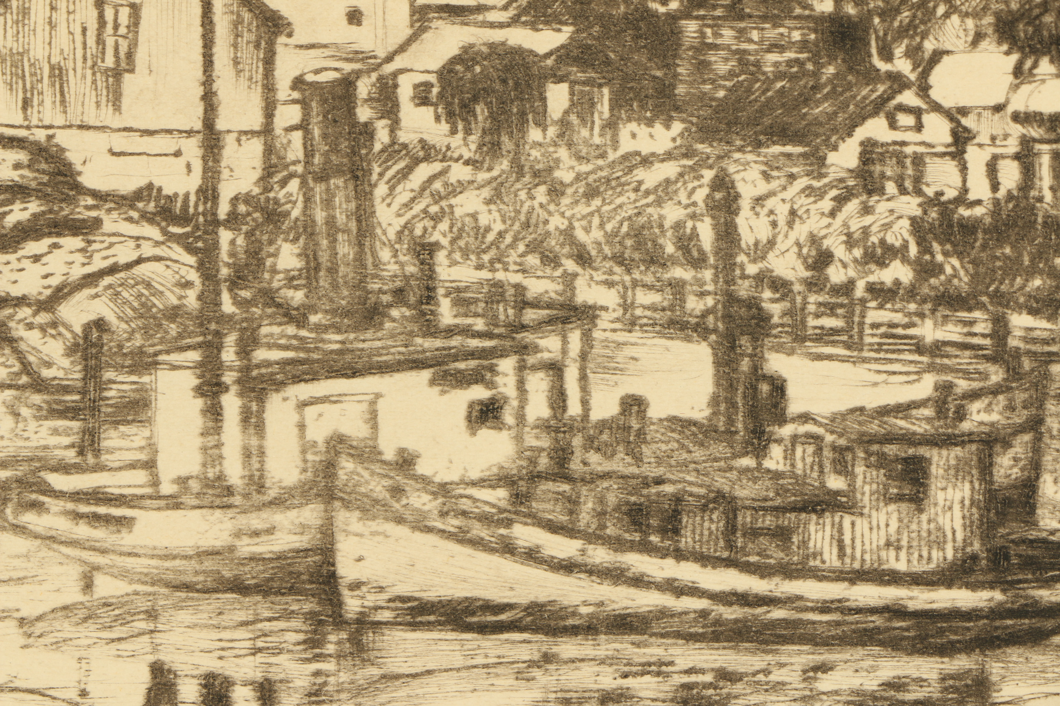 Stanley Bielecky Etching "Oyster Bay, Long Island, New York"