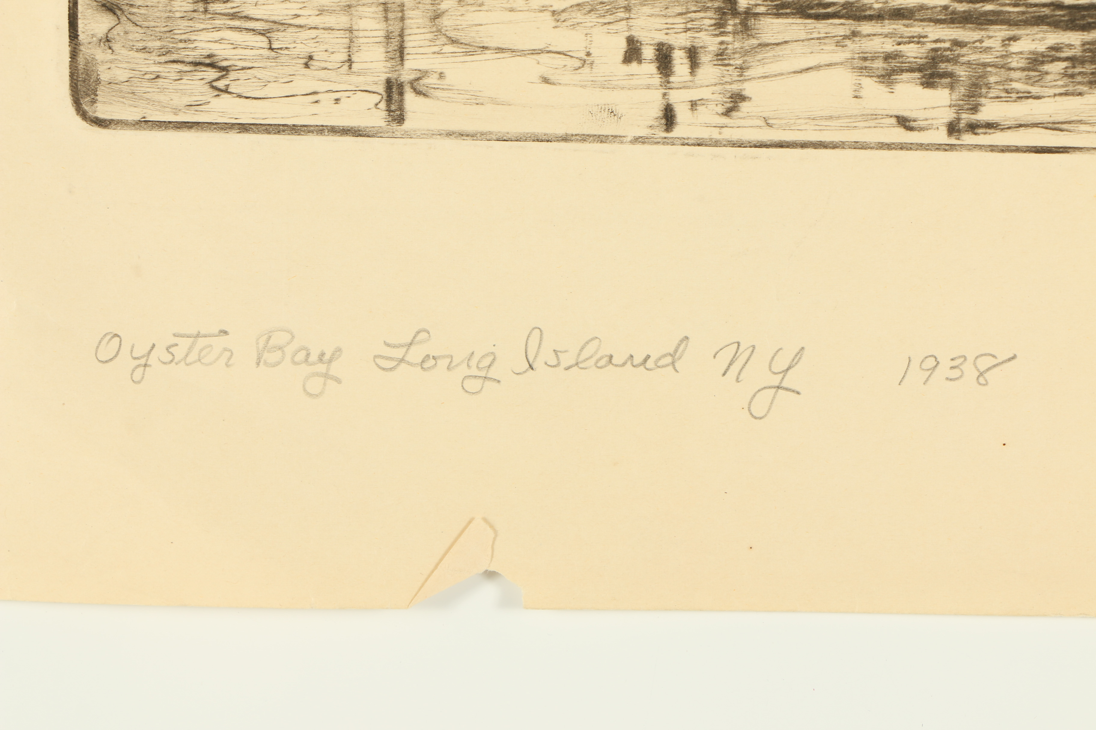 Stanley Bielecky Etching "Oyster Bay, Long Island, New York"