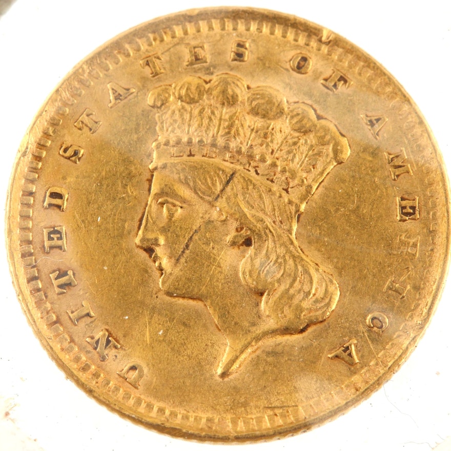 1856 Indian Princess Head Gold Dollar