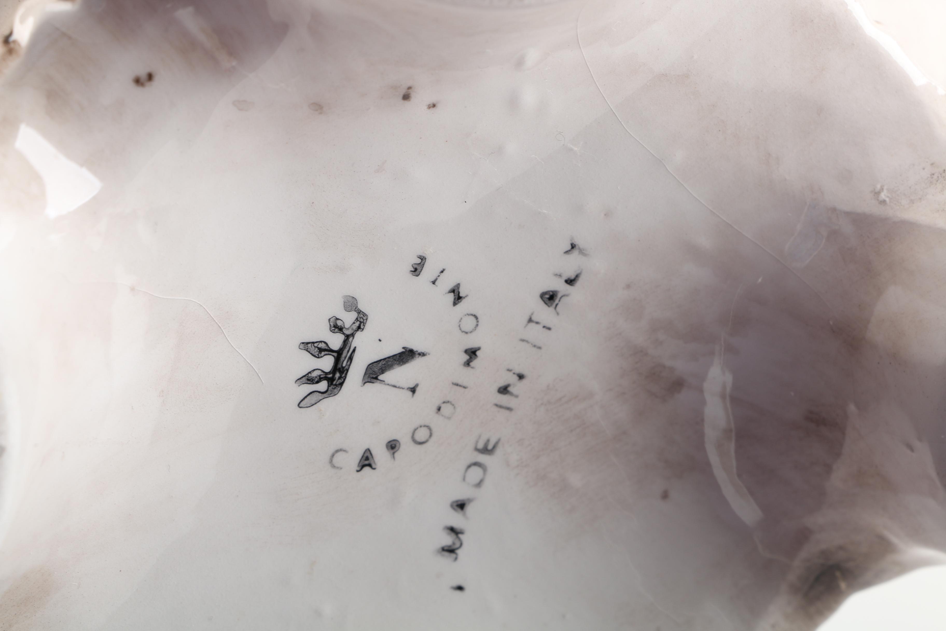 Capodimonte Porcelain Rose Themed Vase