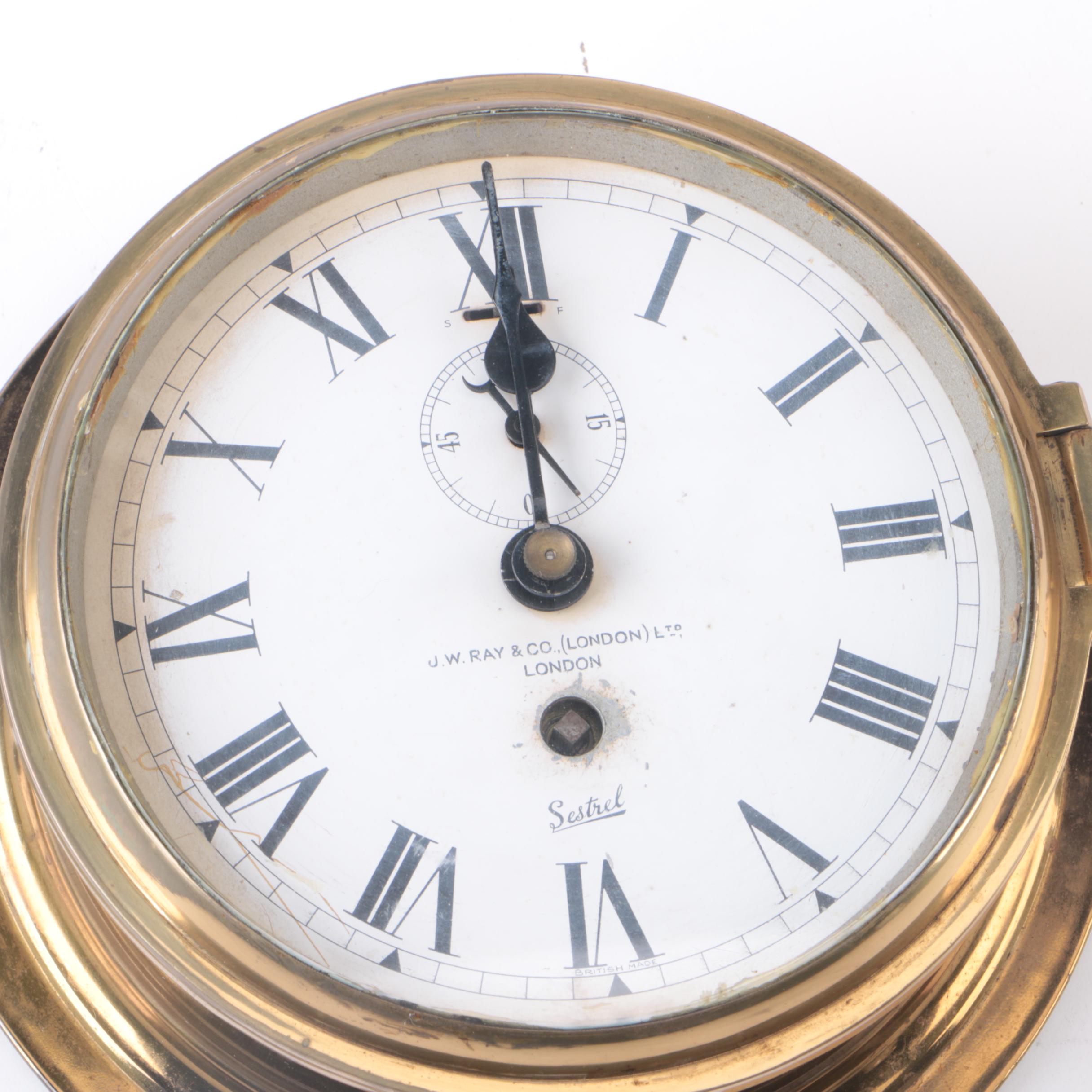 Antique J W Ray & Sons Sestrel Ships Clock