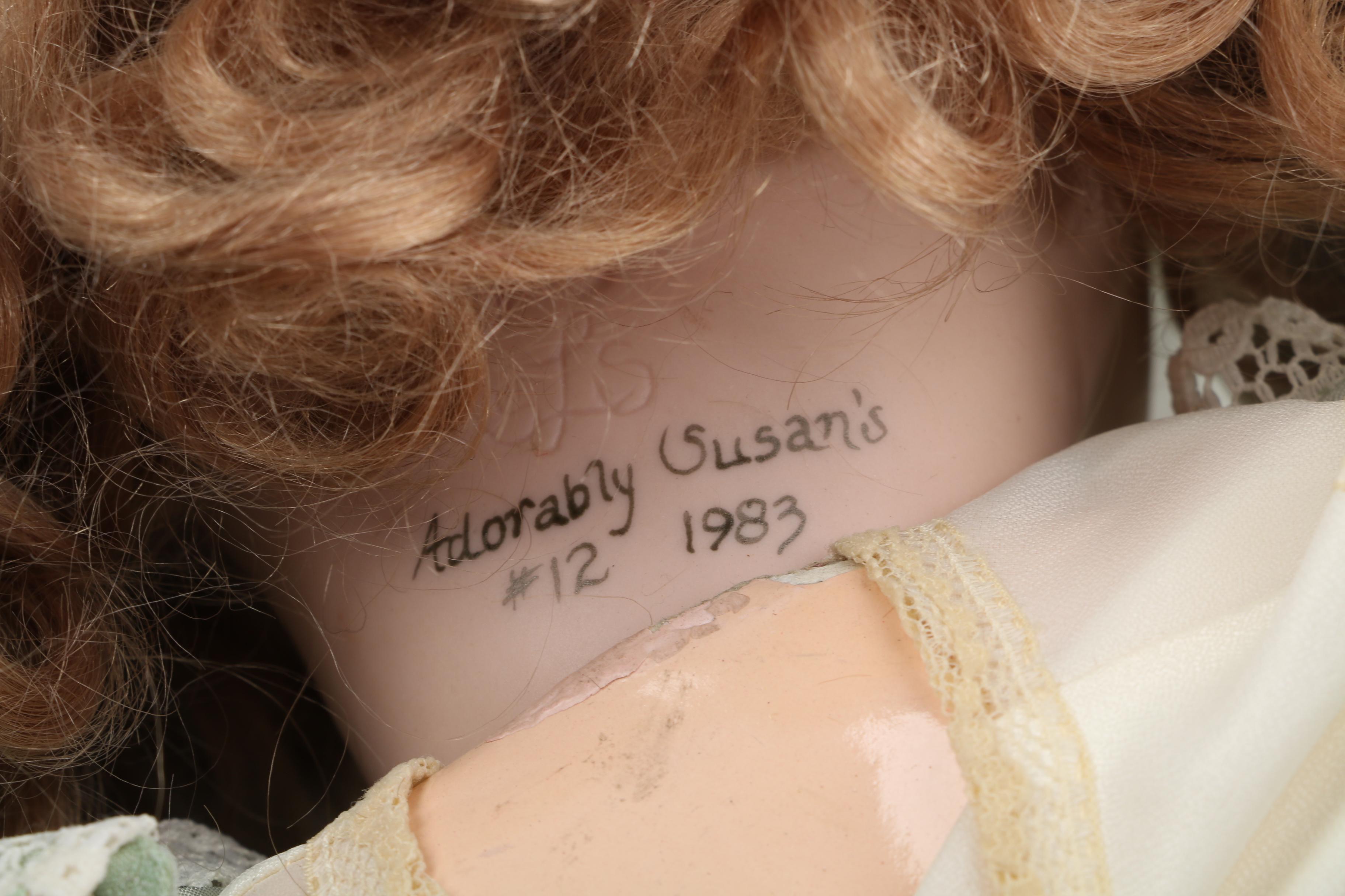 Vintage Doll and Wicker Chair