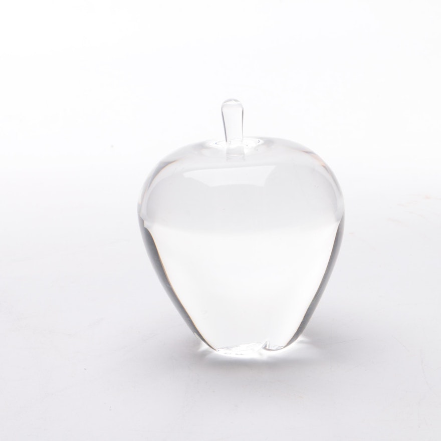 Steuben Crystal Apple Paperweight