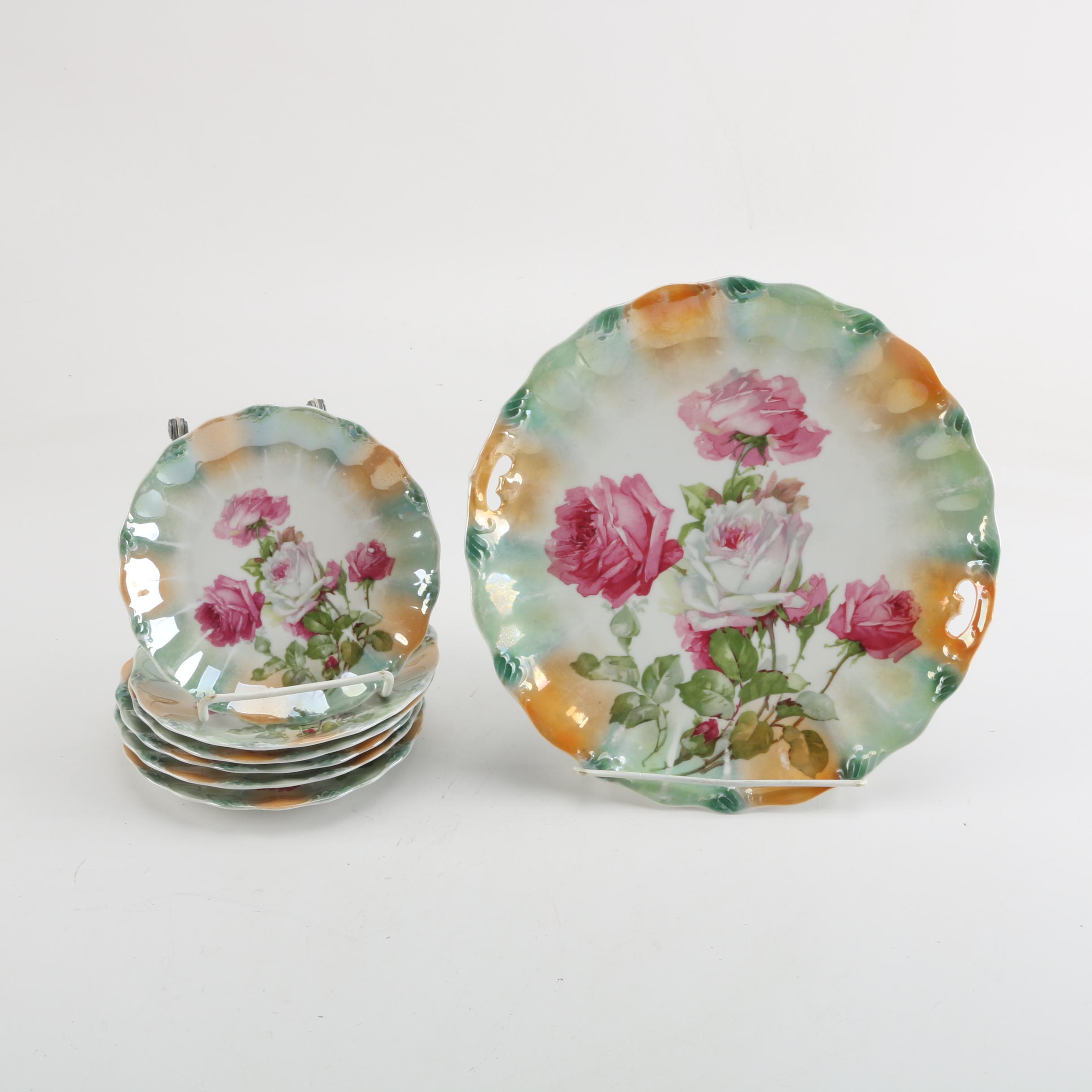 Vintage Weimar German Lusterware Porcelain Plates