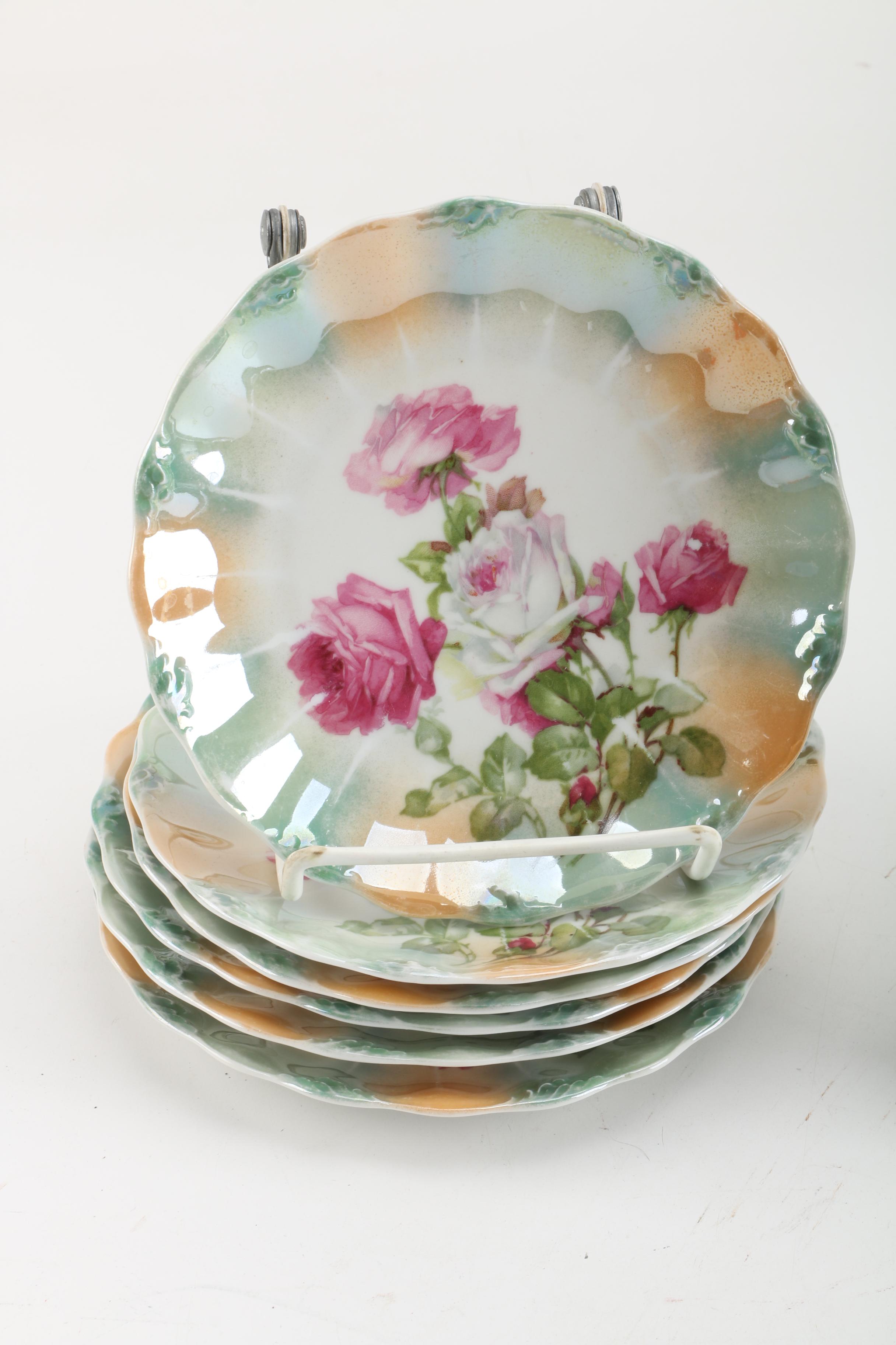 Vintage Weimar German Lusterware Porcelain Plates