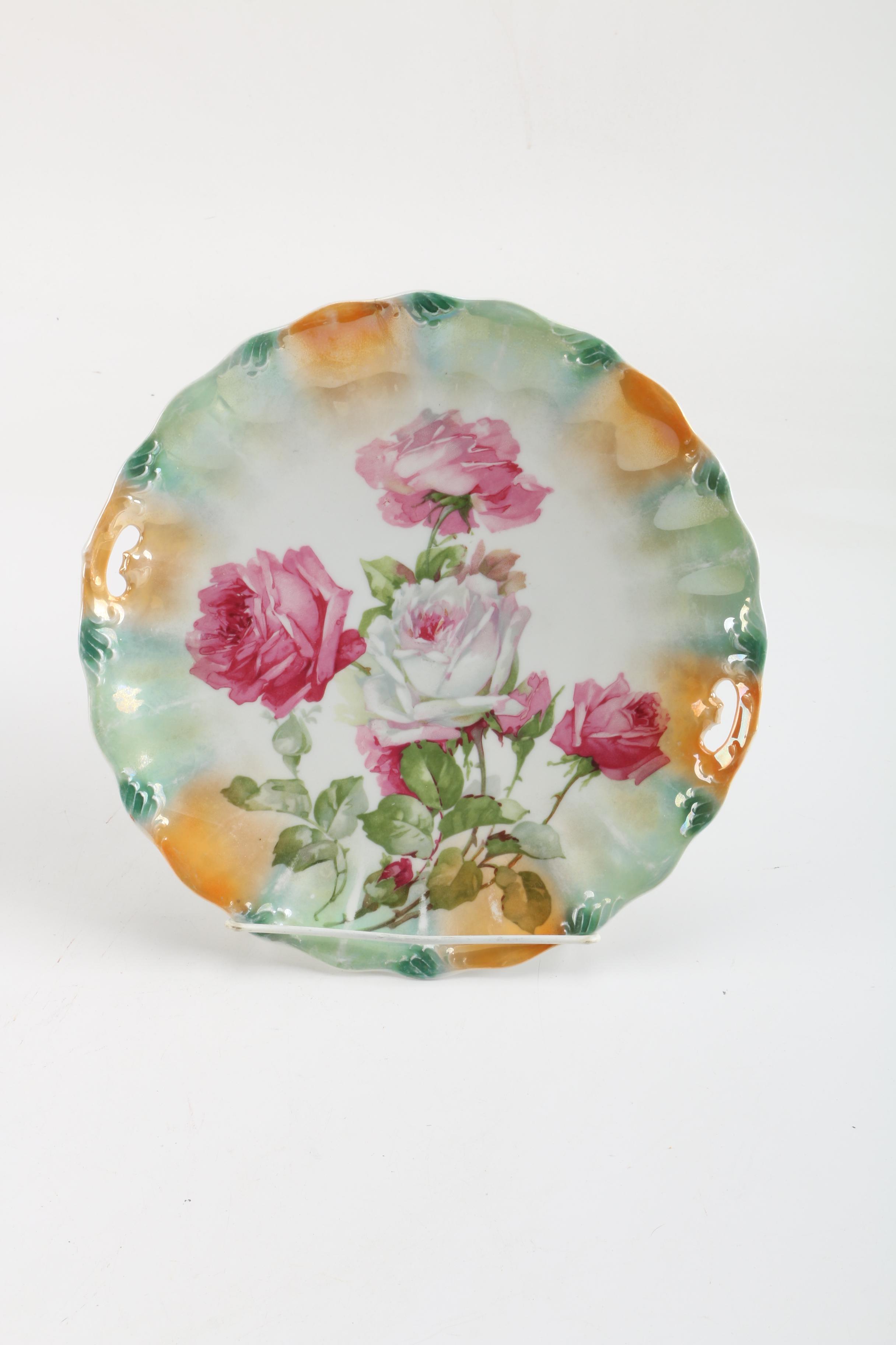 Vintage Weimar German Lusterware Porcelain Plates