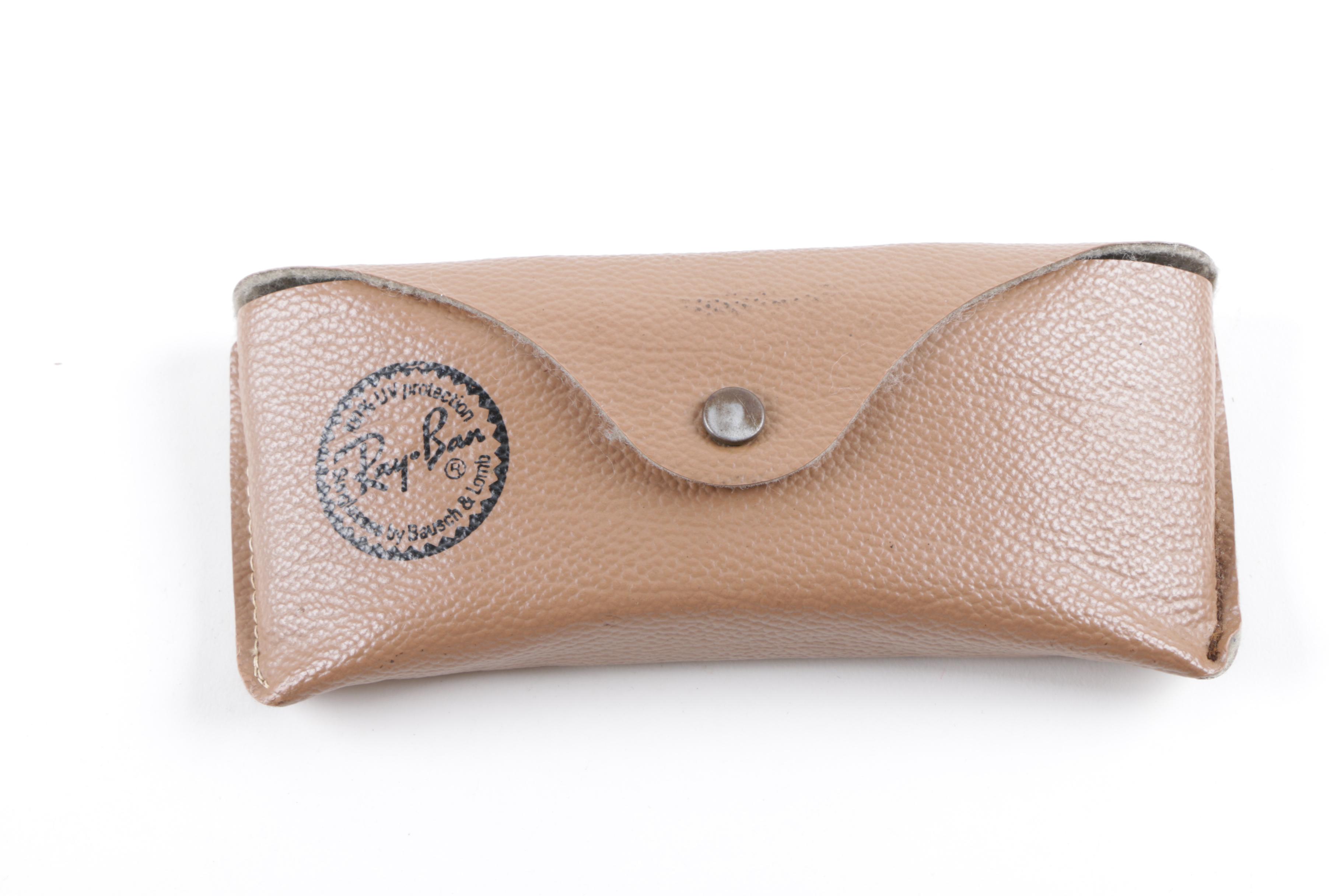 1970s Vintage Bausch and Lomb Ray-Ban Aviator Sunglasses with Original Documents