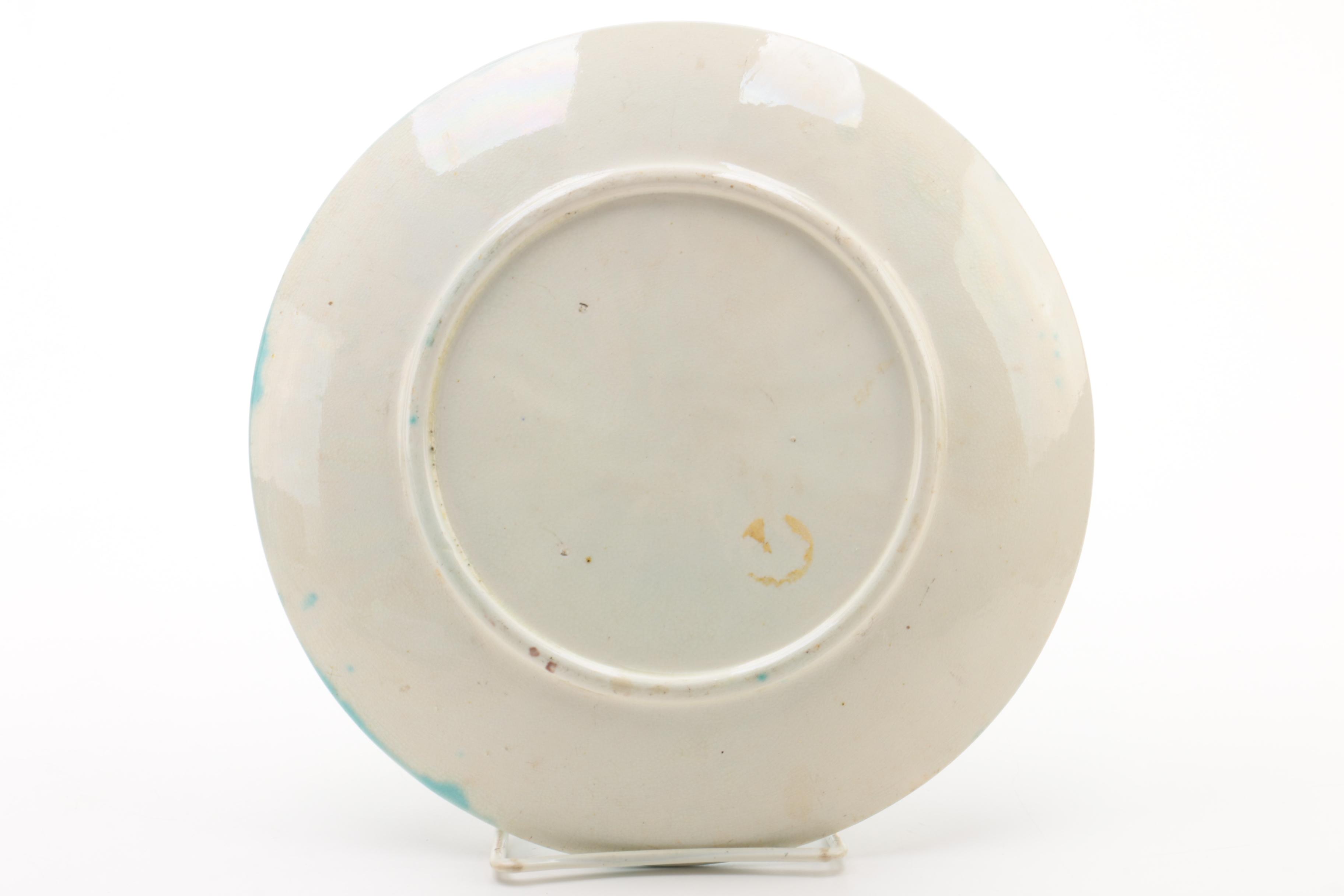 Antique Majolica and Vintage Highmount Hand-Painted Plates