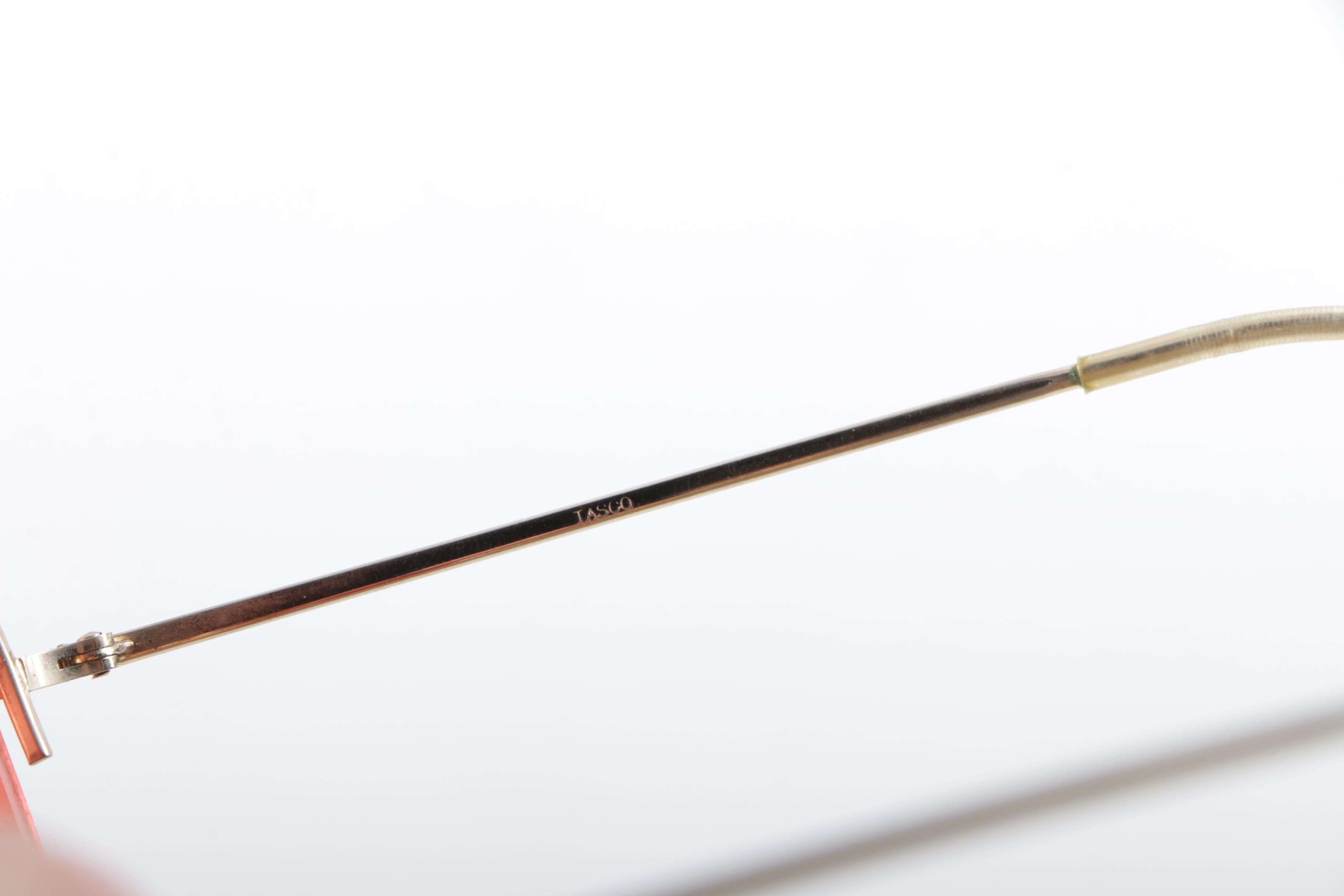 Vintage Shuron Gold Filled Aviator Sunglasses and Tasco Shooting Eyeglasses