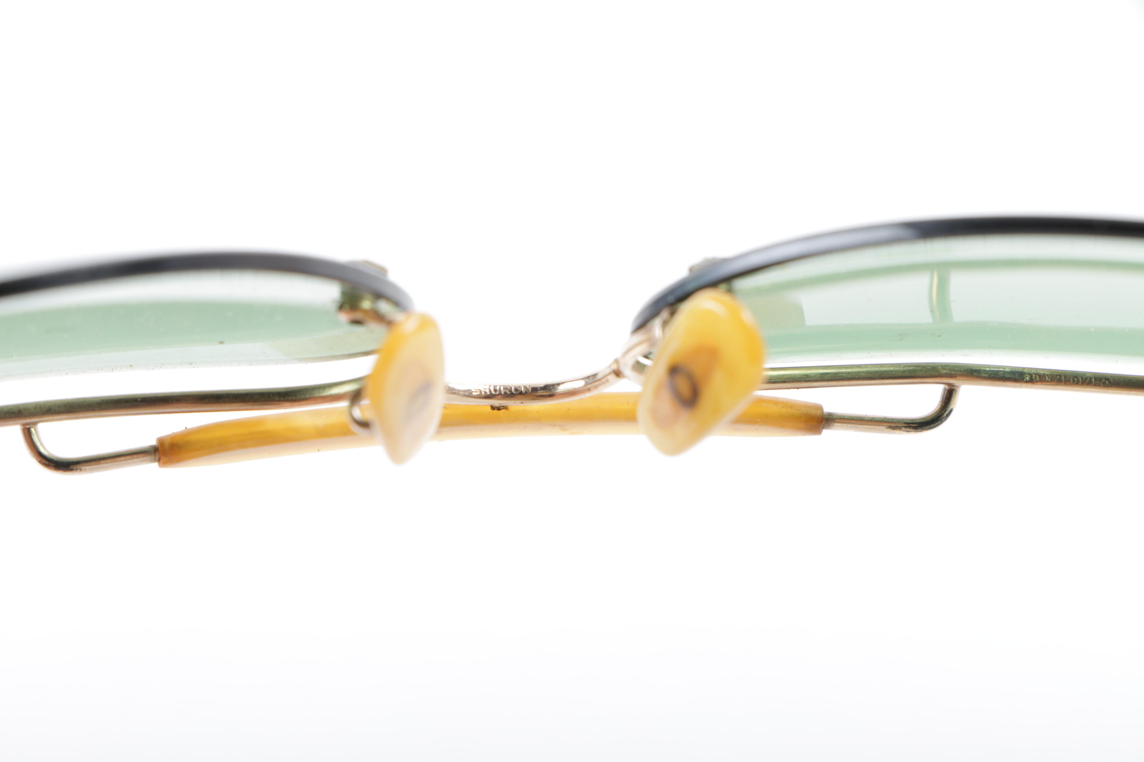 Vintage Shuron Gold Filled Aviator Sunglasses and Tasco Shooting Eyeglasses