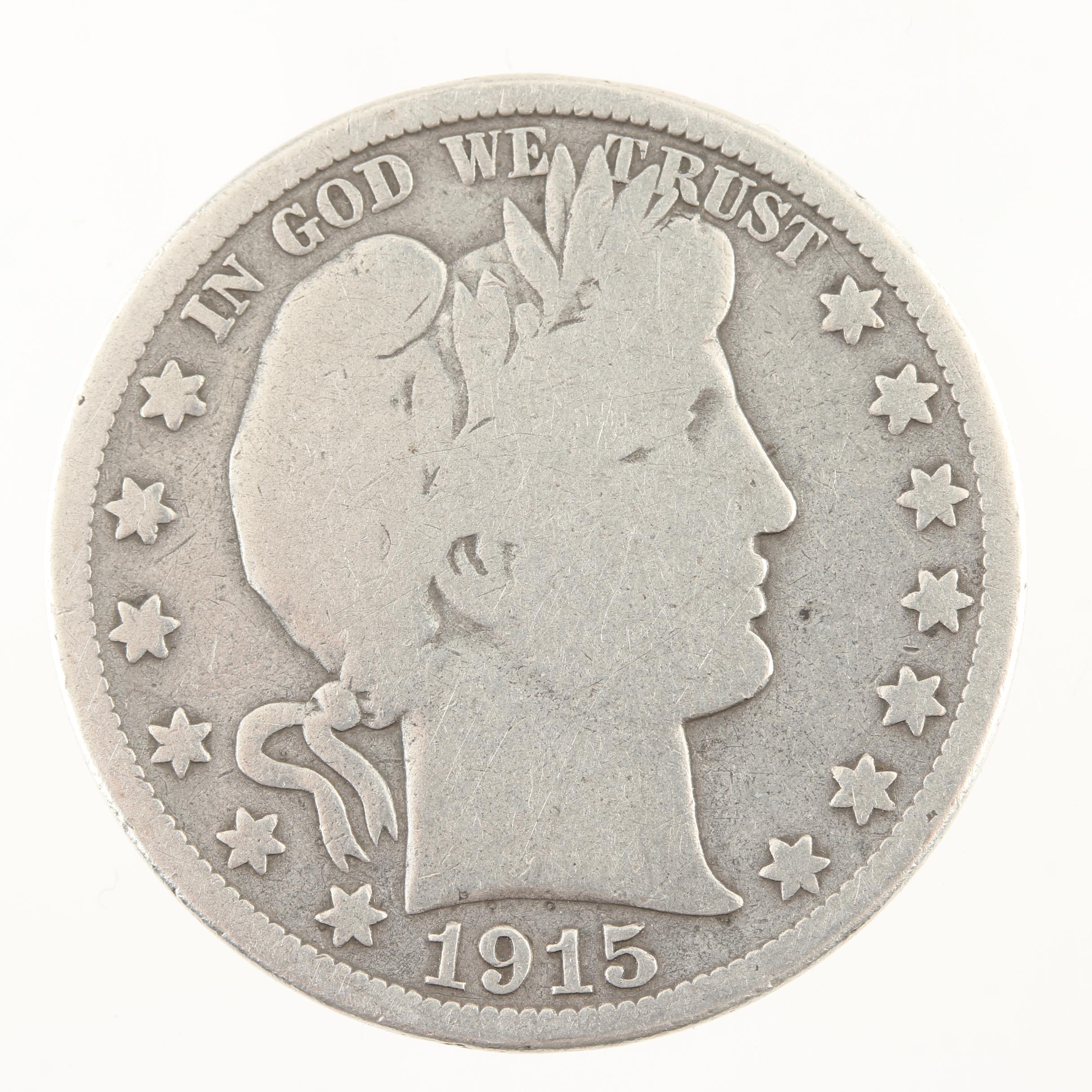 Wooden Display Chest of Twenty-Six Vintage U.S. Silver Half Dollars