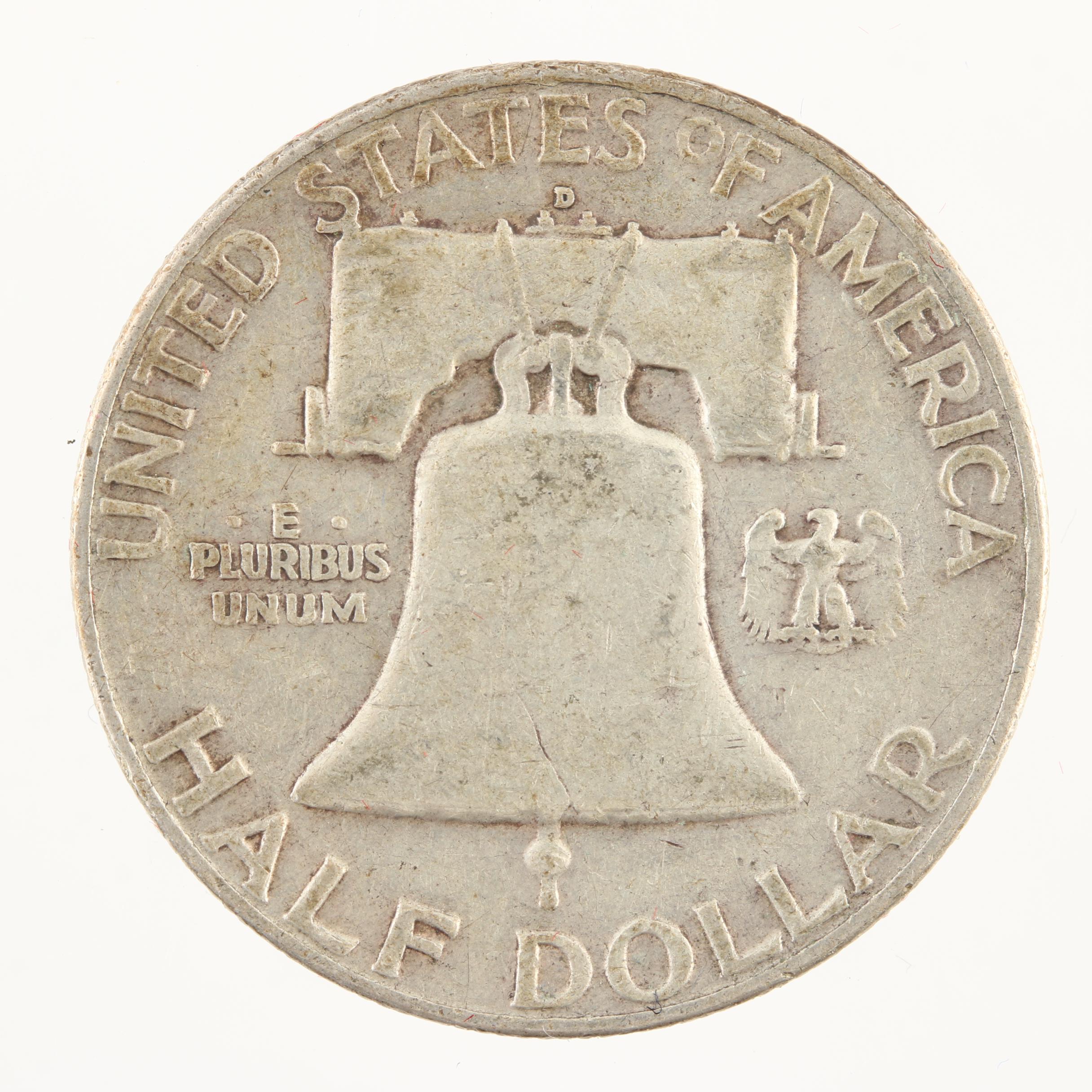 Wooden Display Chest of Twenty-Six Vintage U.S. Silver Half Dollars