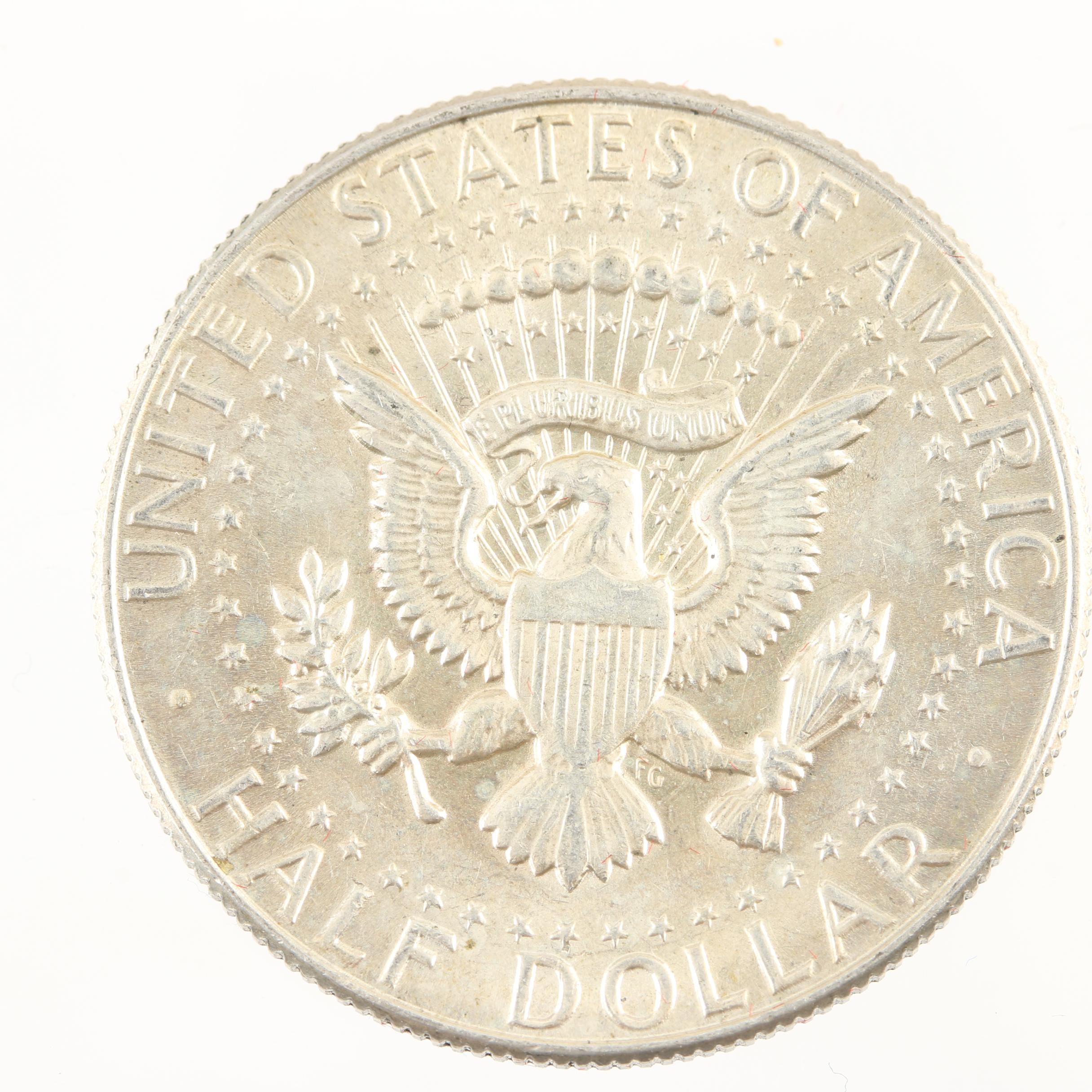 Wooden Display Chest of Twenty-Six Vintage U.S. Silver Half Dollars