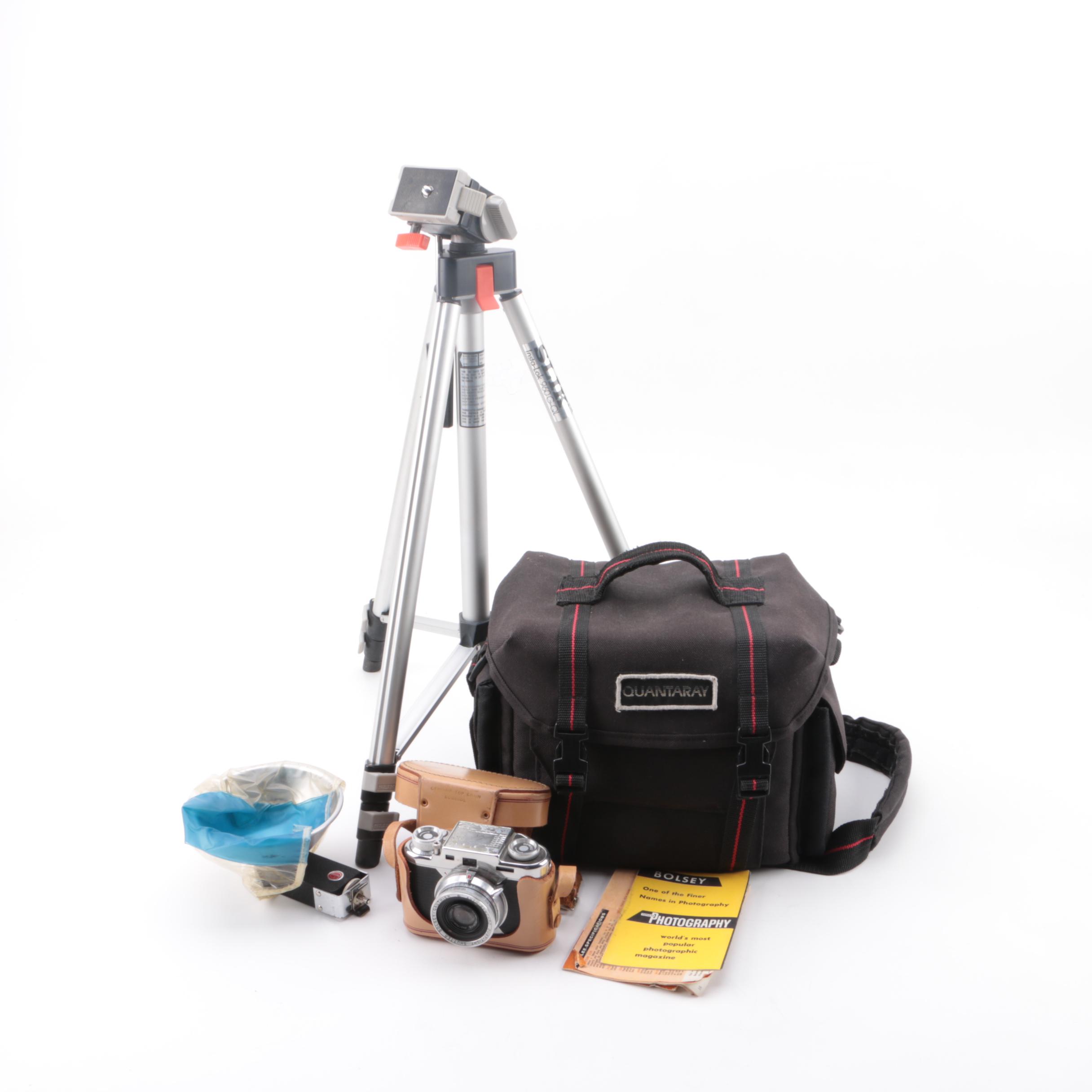 Nikon N2000 and Bosley Jubilee Still Cameras With Accessories