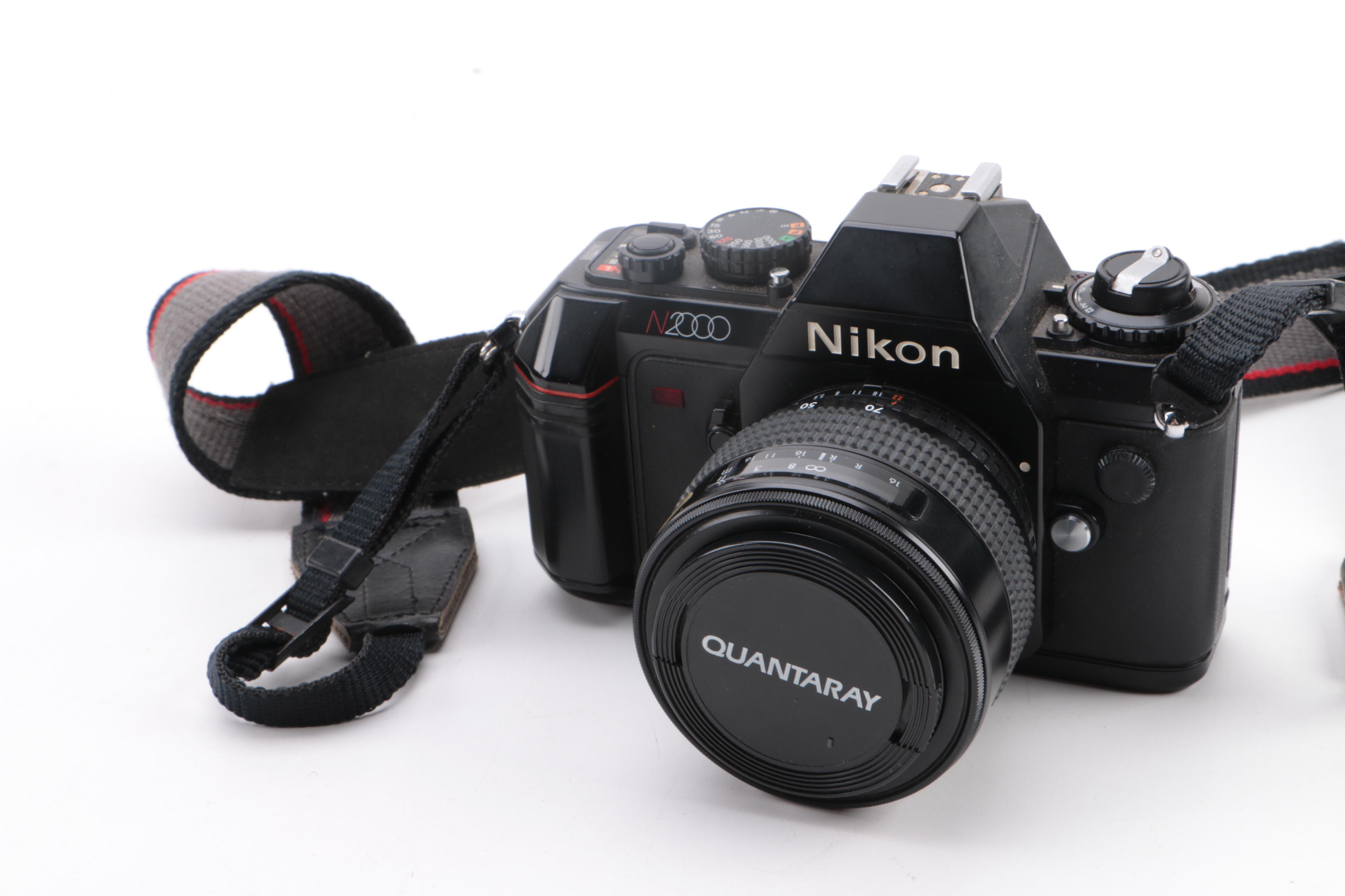 Nikon N2000 and Bosley Jubilee Still Cameras With Accessories