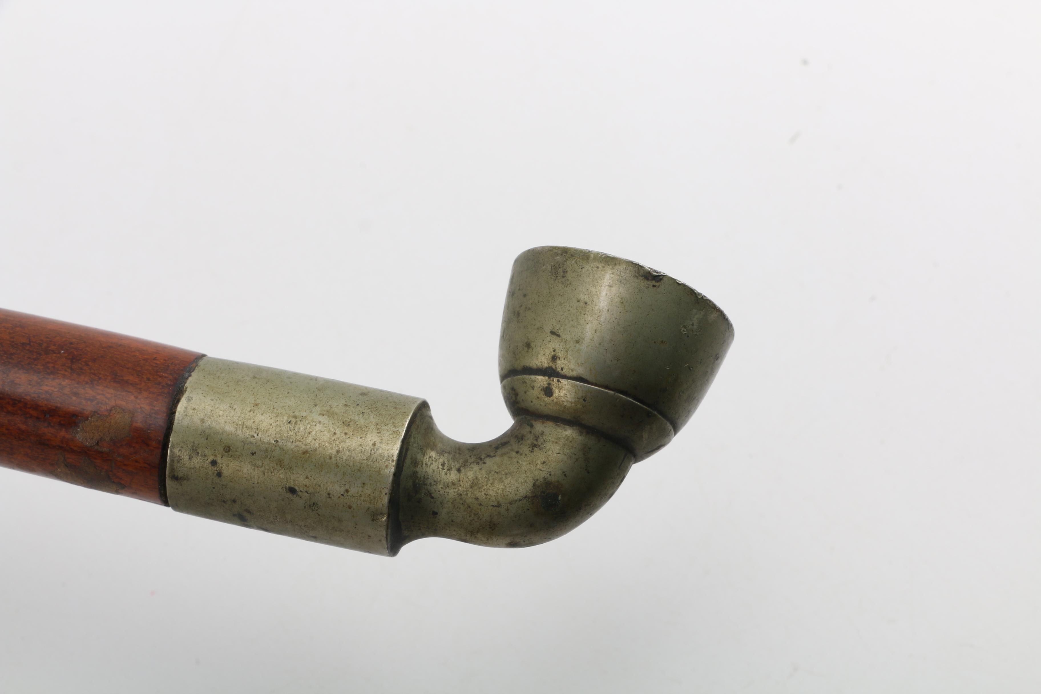 Vintage Metal and Bamboo Tobacco Pipe