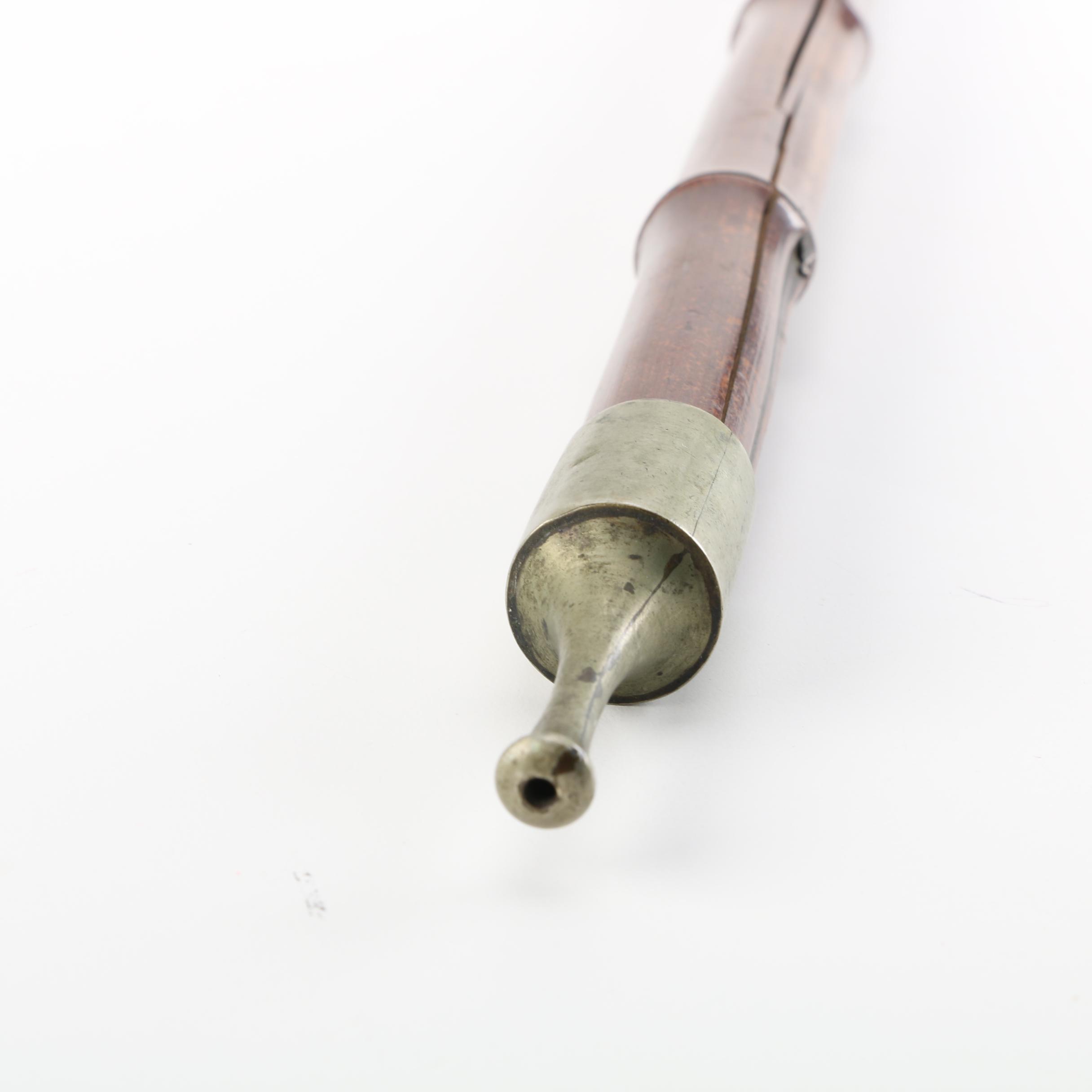 Vintage Metal and Bamboo Tobacco Pipe