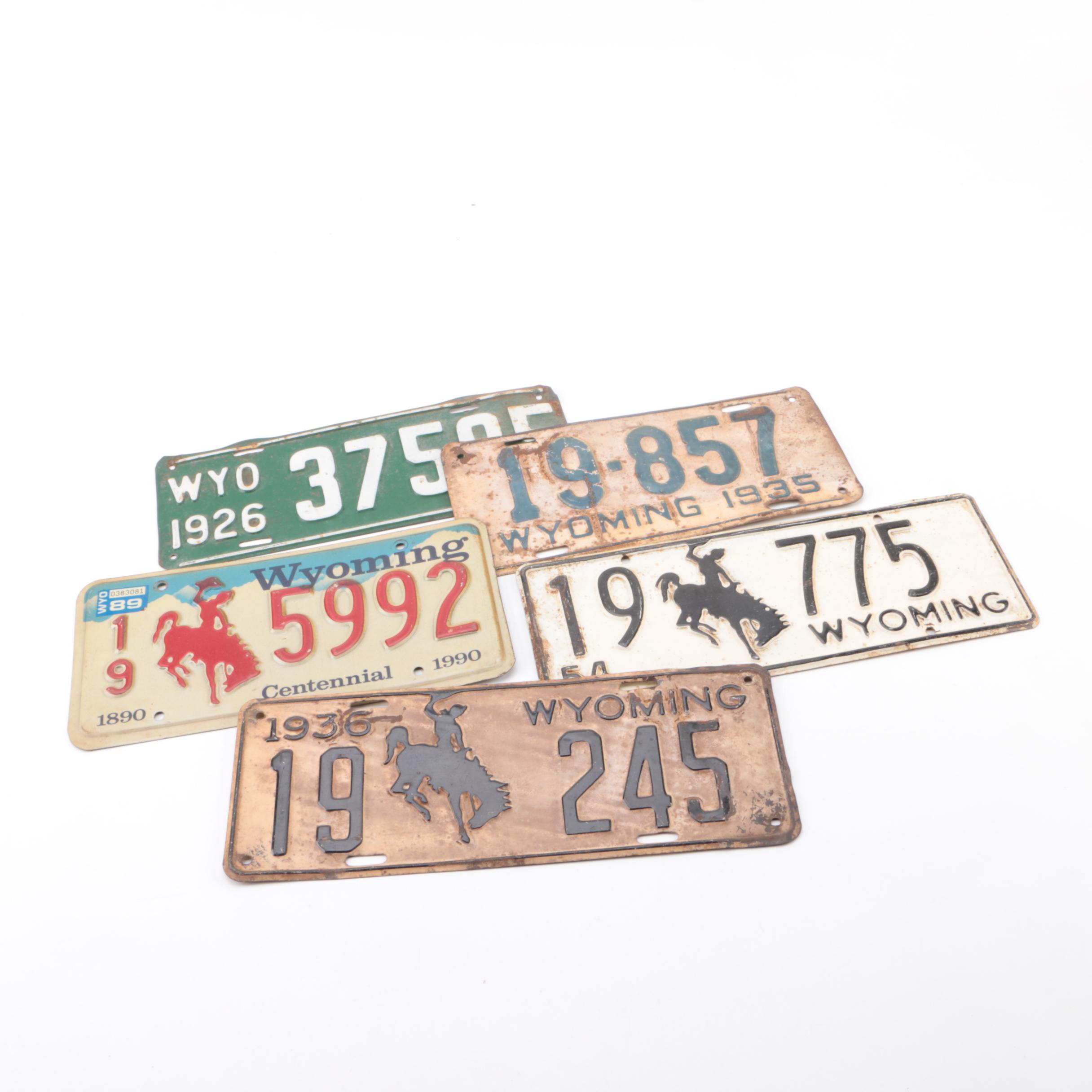 Vintage Wyoming Vehicle License Plates