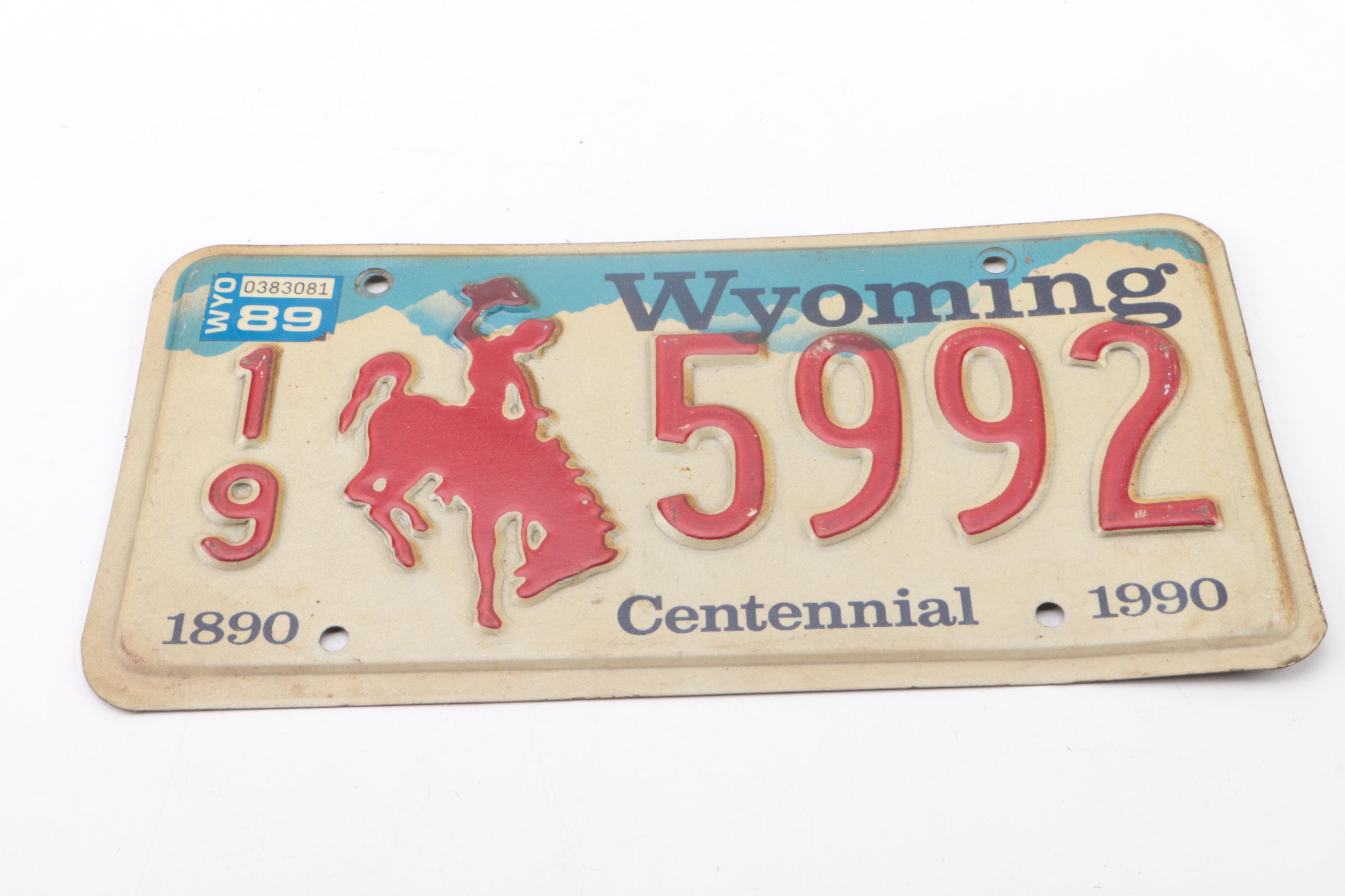 Vintage Wyoming Vehicle License Plates